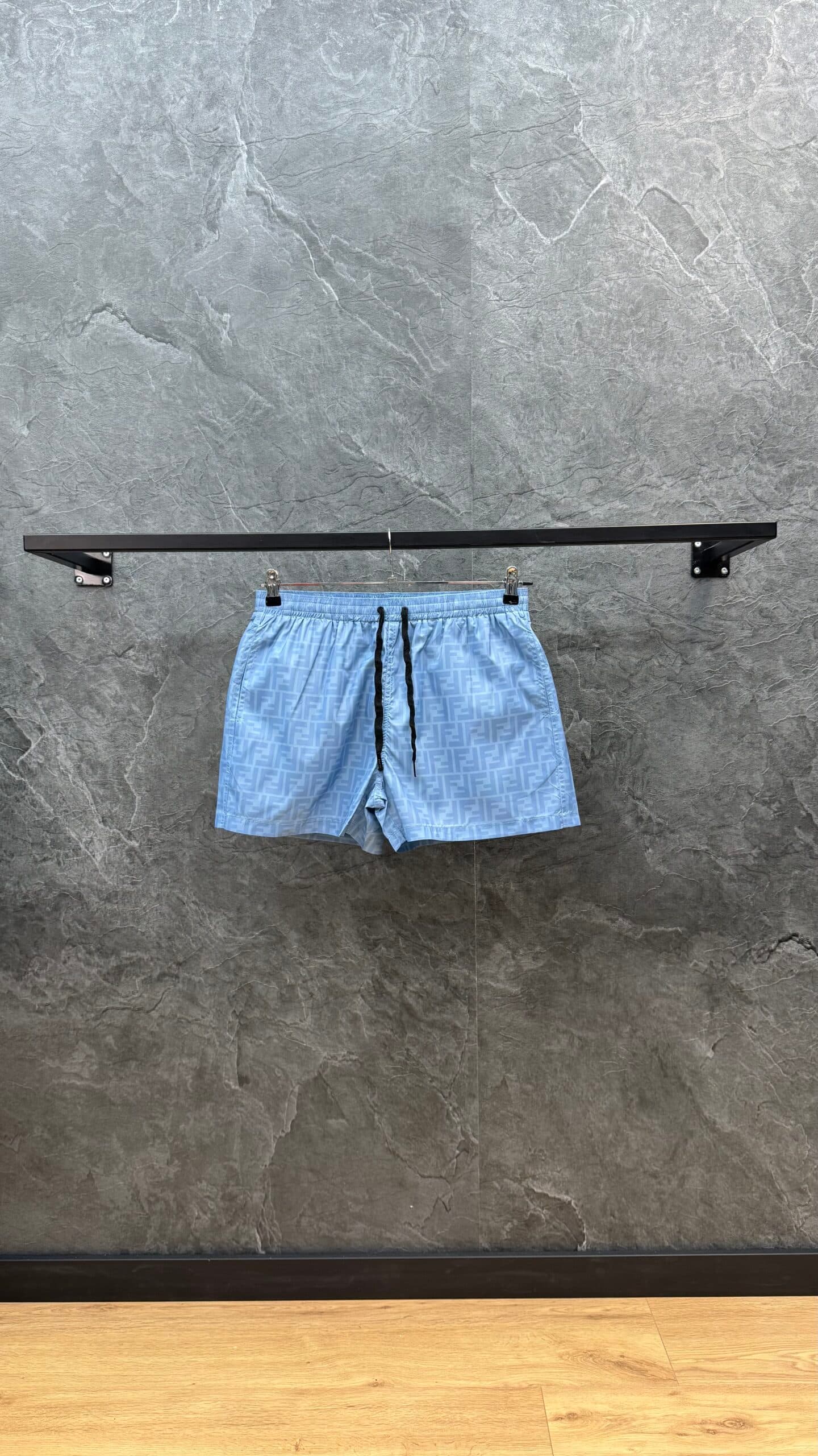 Fendi FF Print Swim Short Ciel Blue