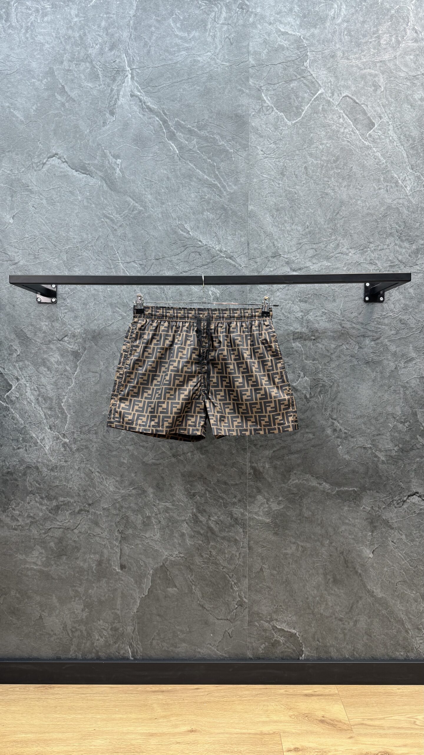 Fendi FF Print Swim Short Brown - Image 1
