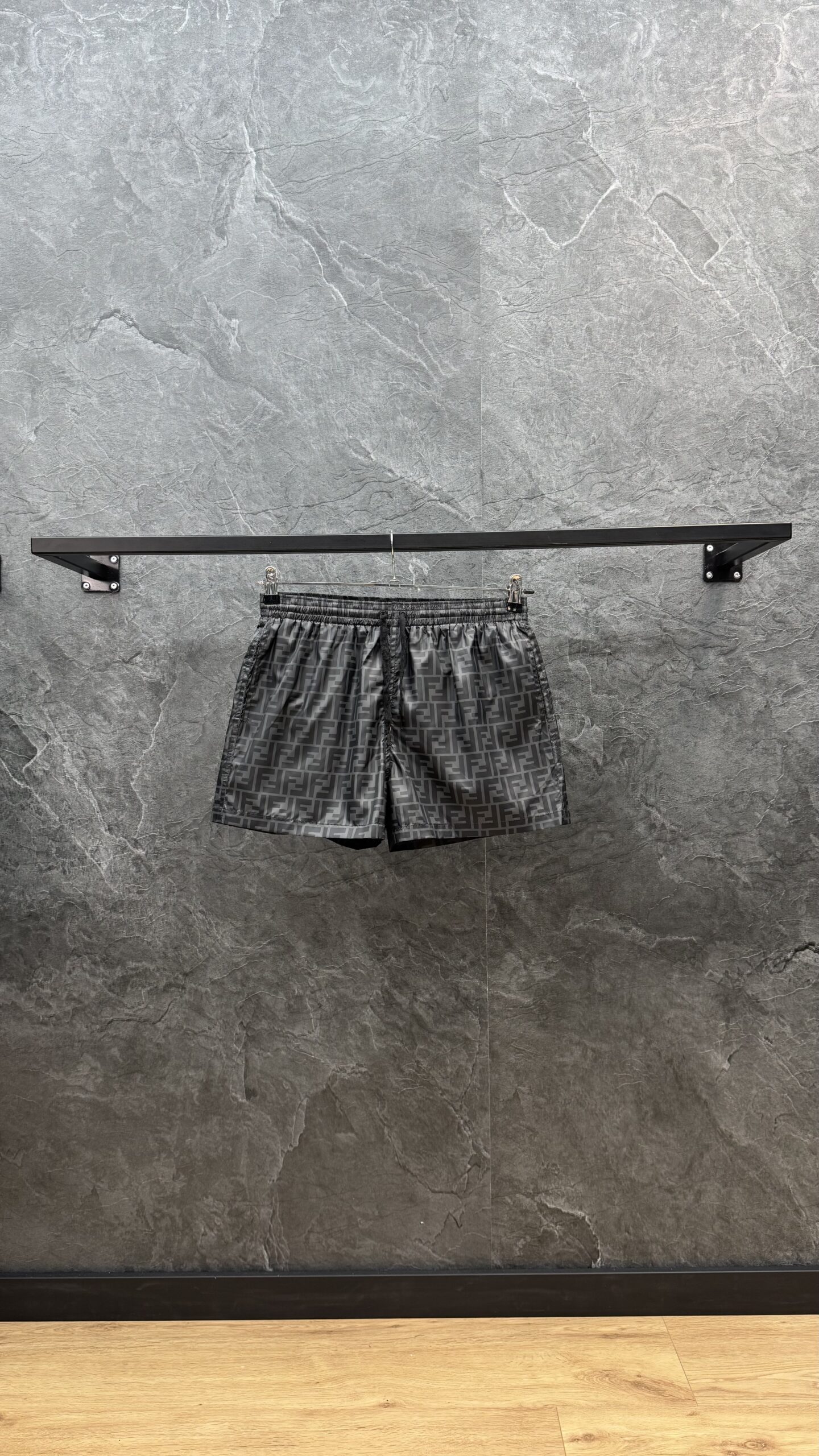 Fendi FF Print Swim Short Black - Image 1