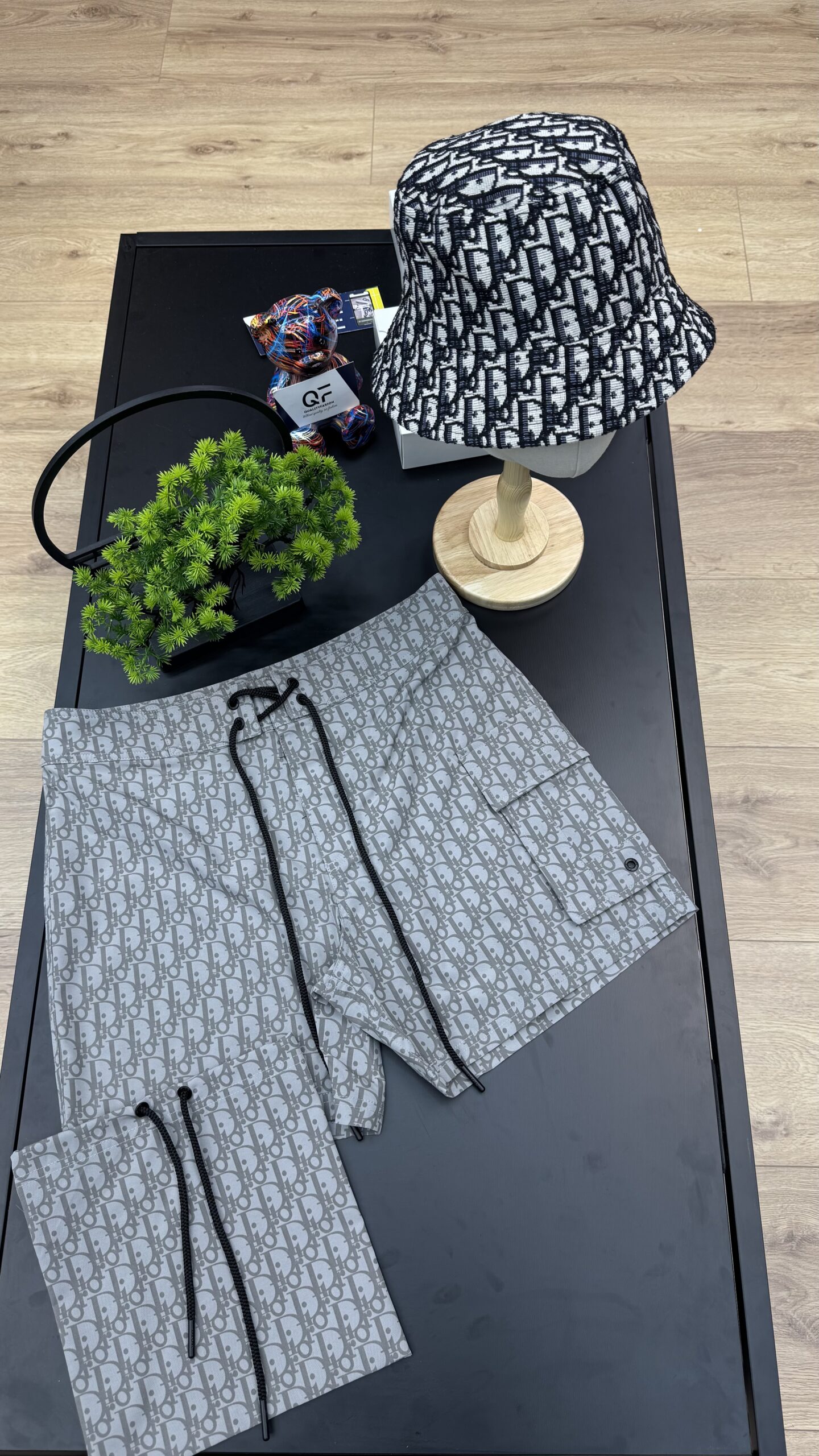 Dior Oblique Swim Short Soft Grey