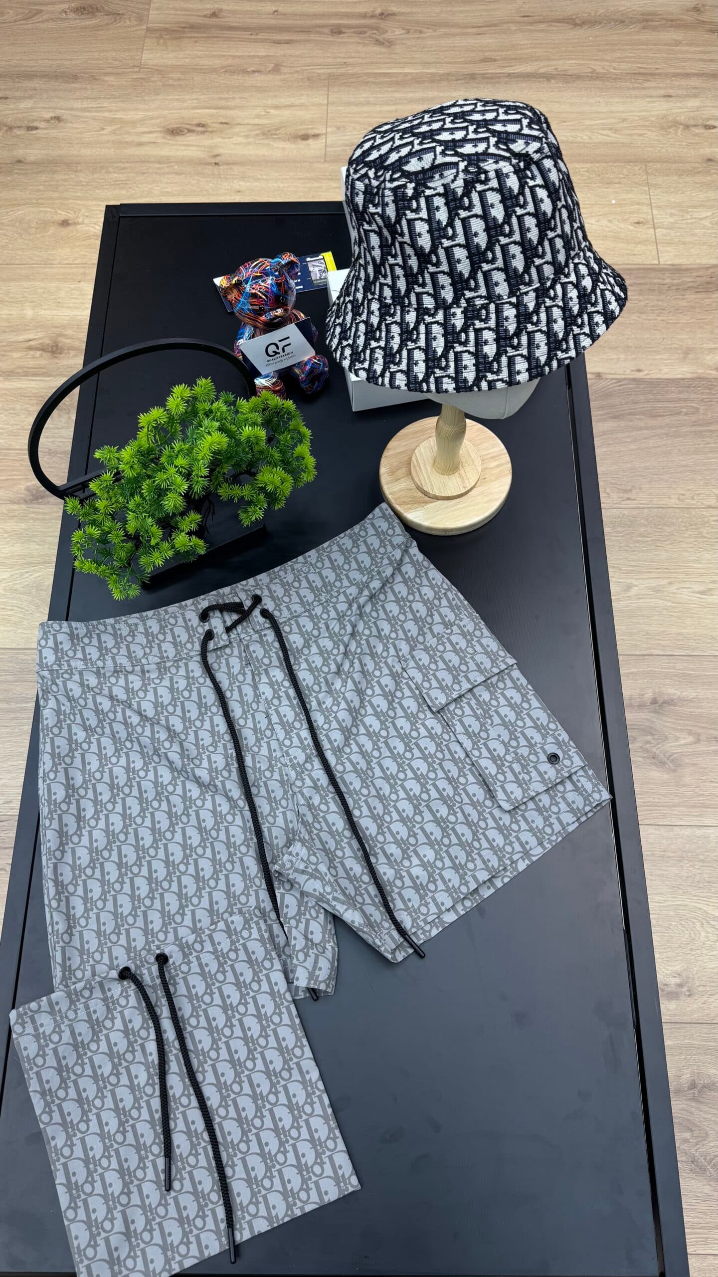 Dior Oblique Swim Short Soft Grey