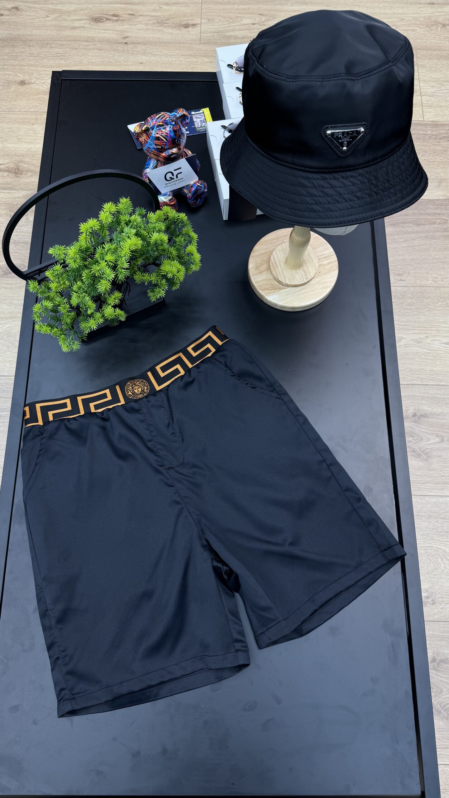 Versace Greca Gold Edition Swim Short Black