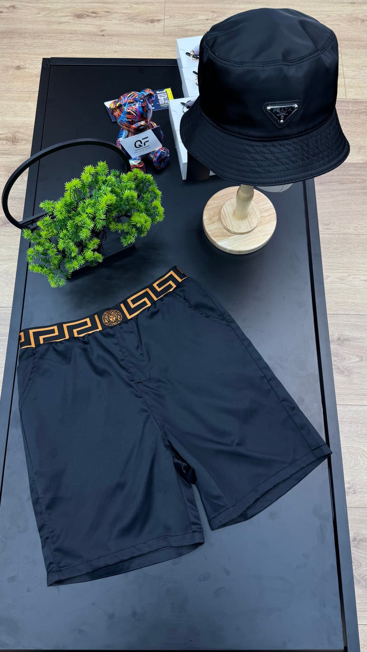 Versace Greca Gold Edition Swim Short Black