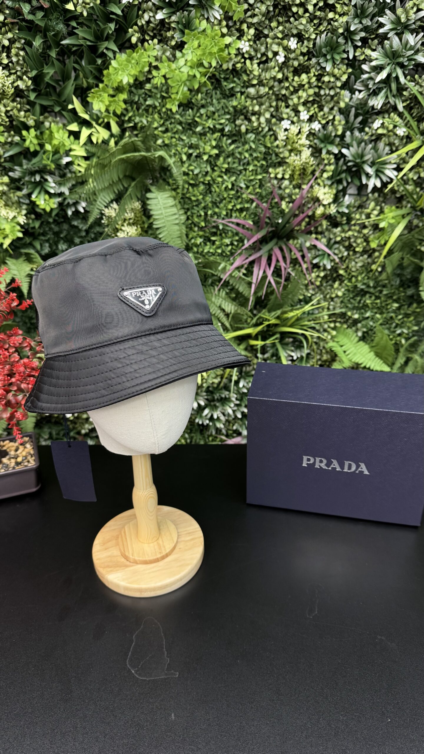 Prada Re-Nylon Bucket Hat Black - Image 1