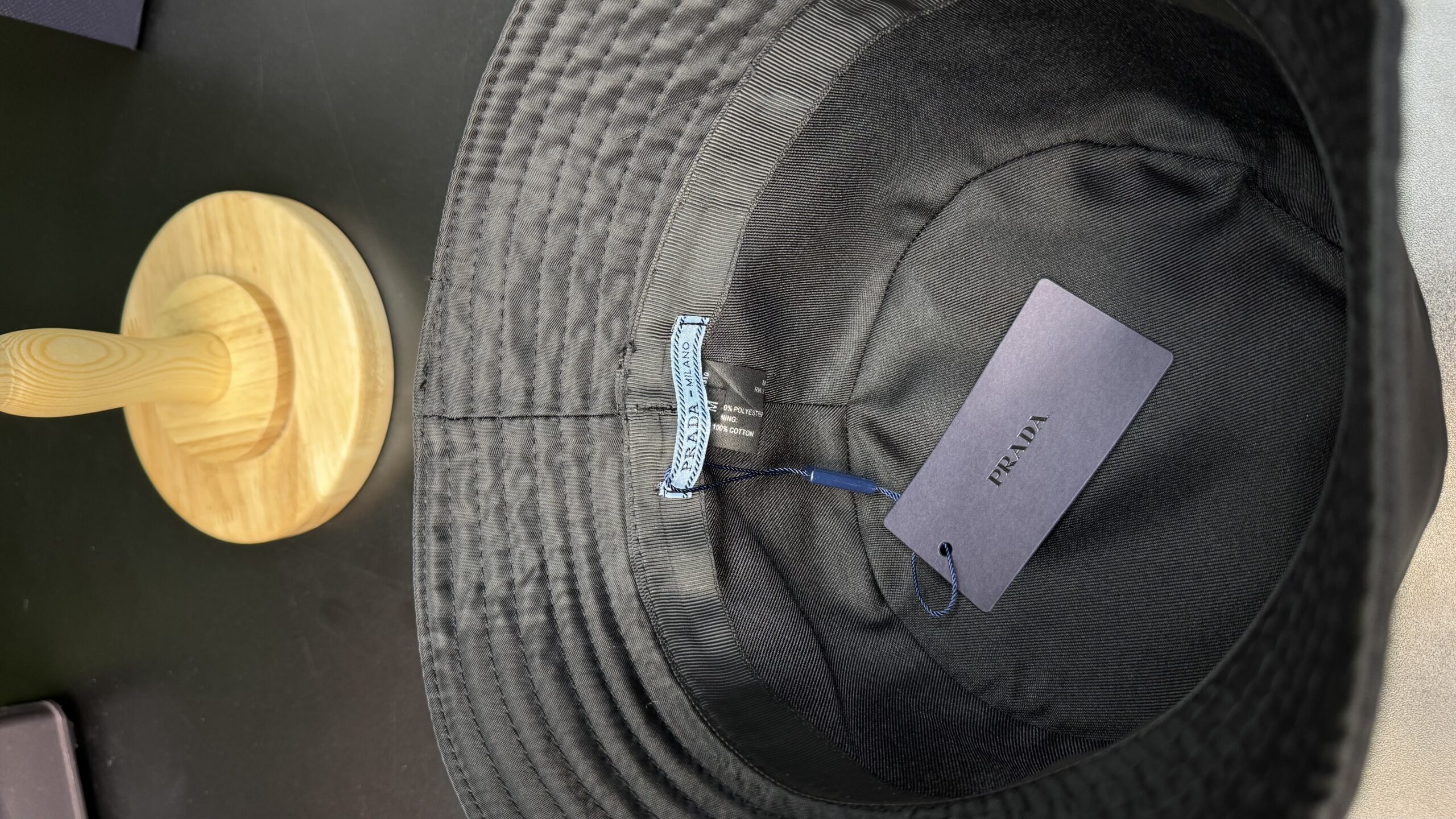 Prada Re-Nylon Bucket Hat Black - Image 3