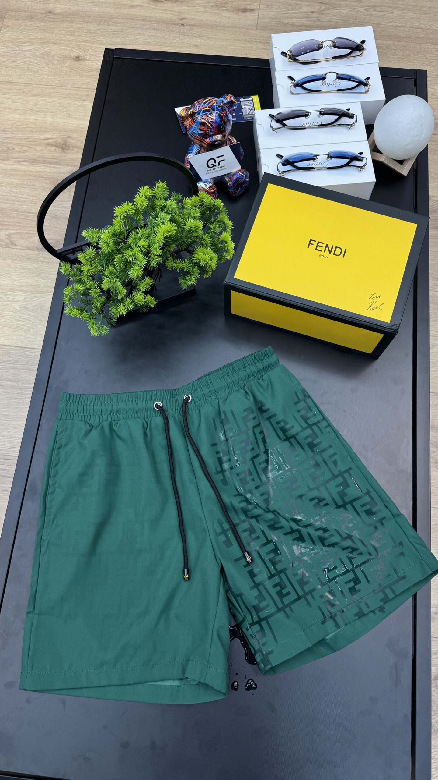 Fendi Water Reactive Swim Short Green - Image 1