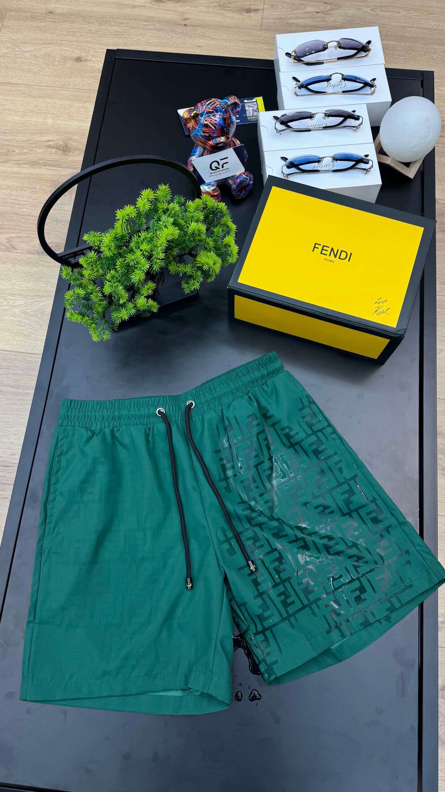 Fendi Water Reactive Swim Short Green