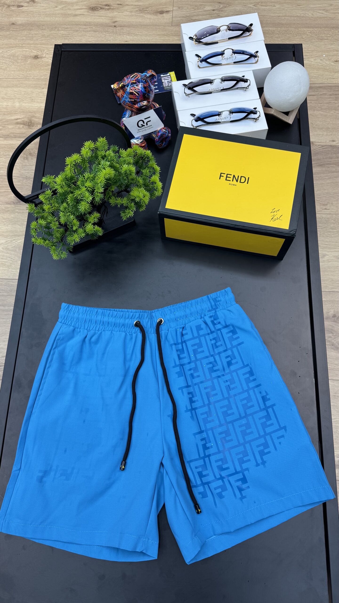 Fendi Water Reactive Swim Short Blue - Image 1