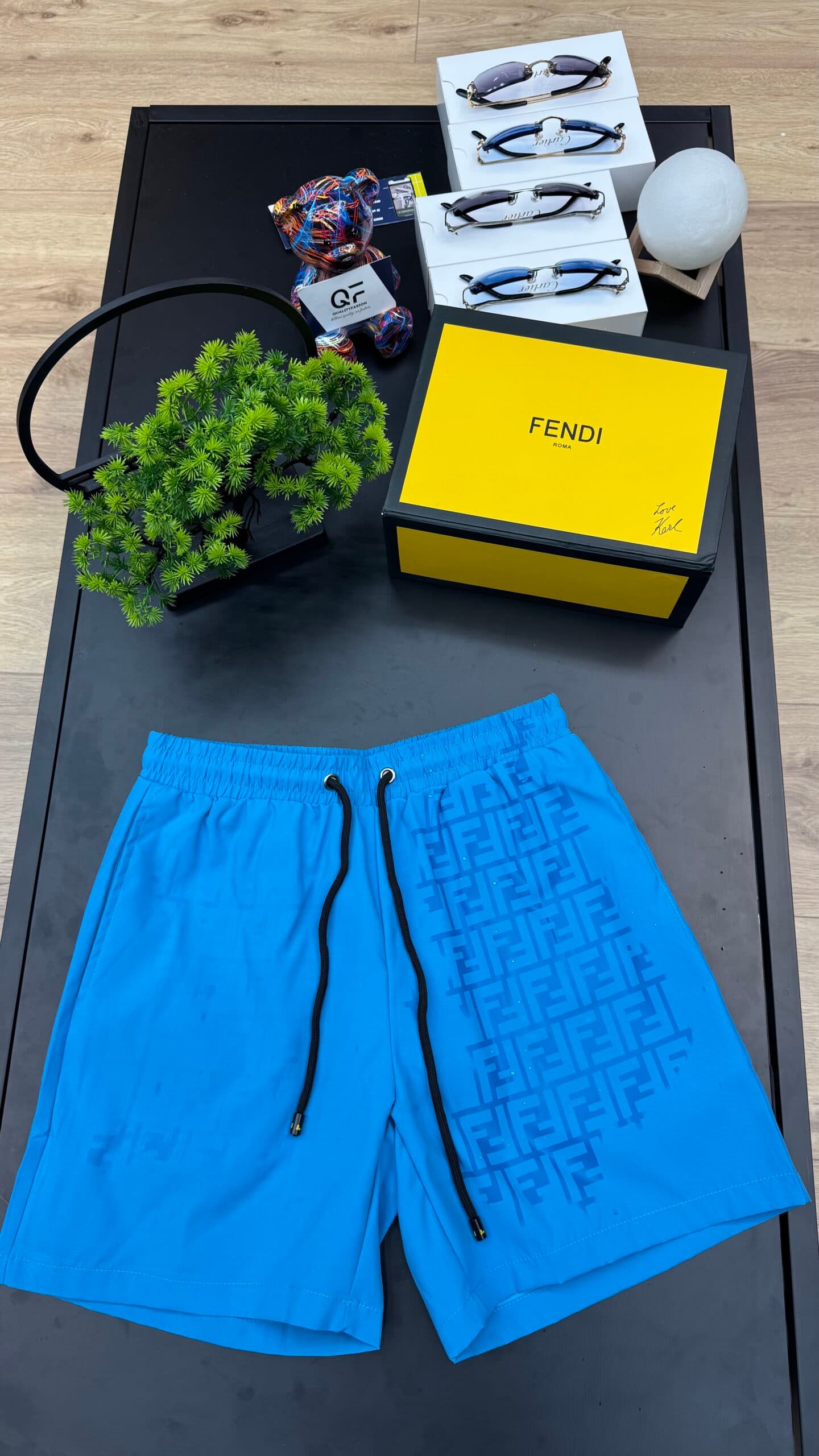 Fendi Water Reactive Swim Short Blue