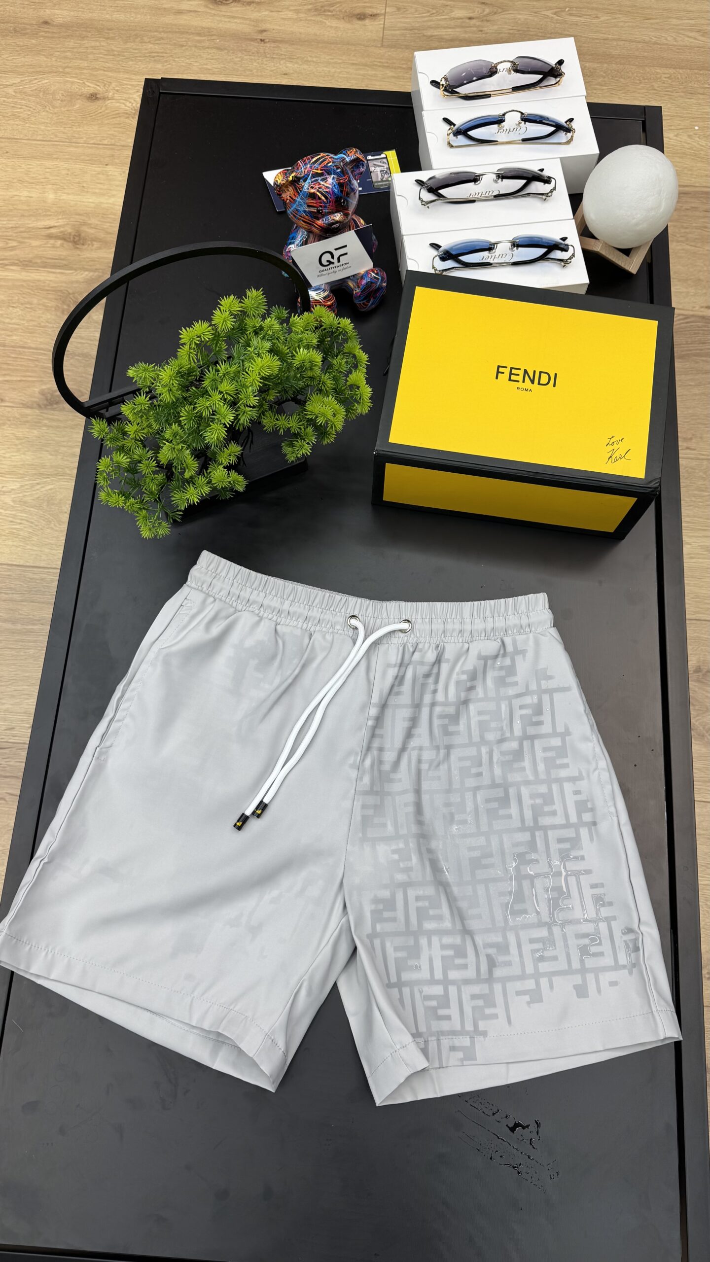 Fendi Water Reactive Swim Short Grey - Image 1