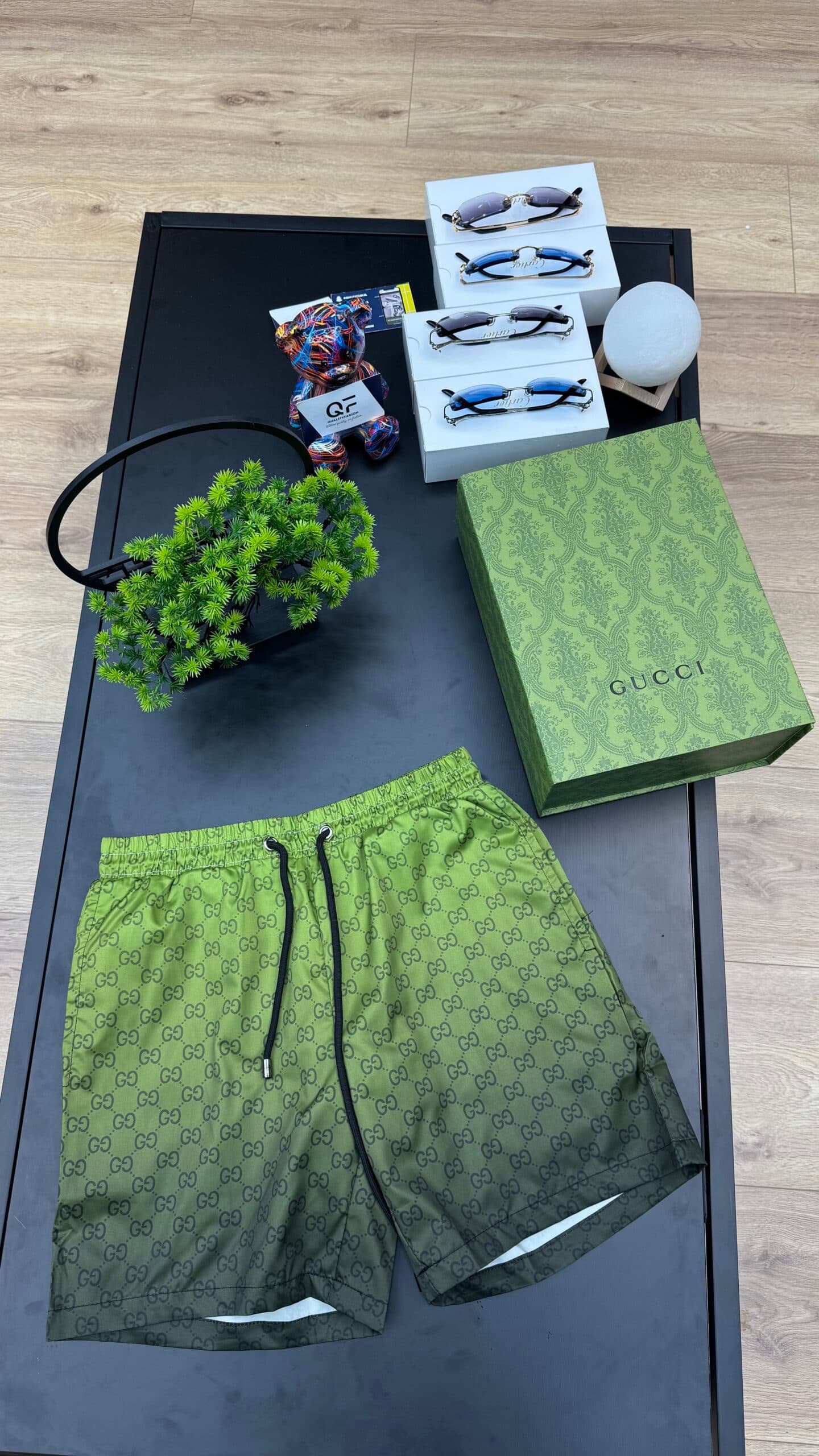 Gucci GG Printed Swim Short Green