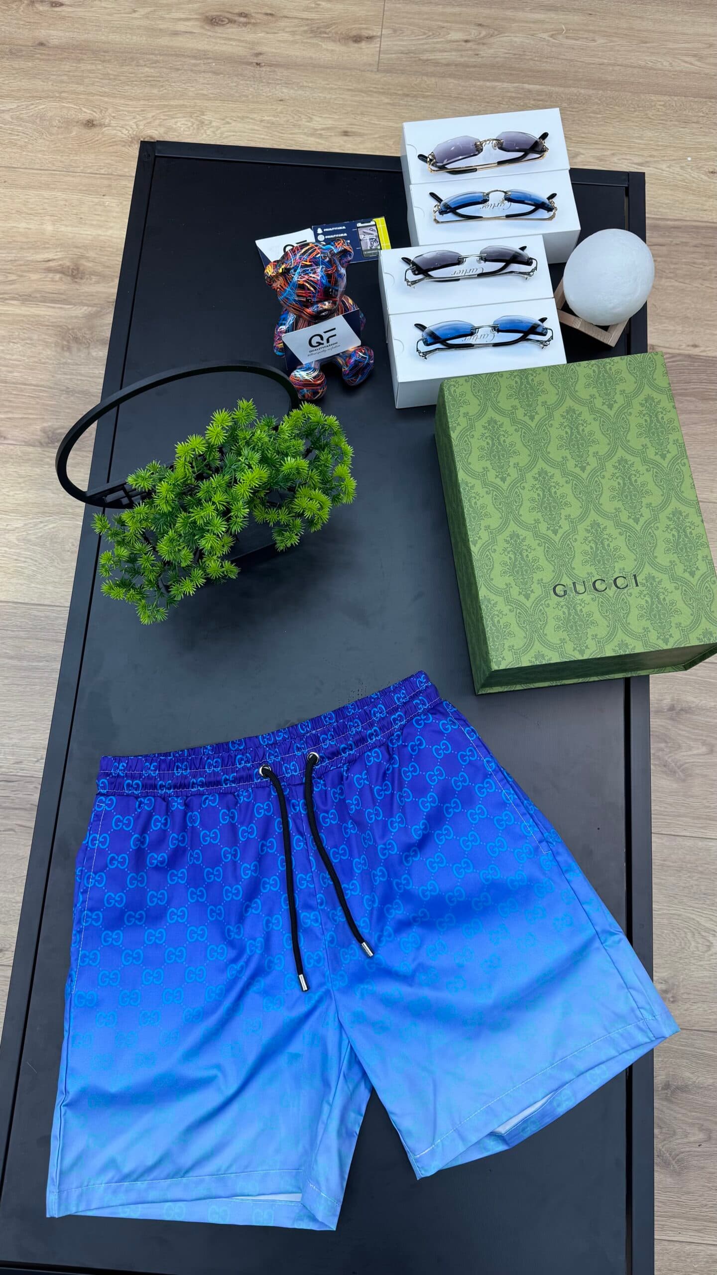 Gucci GG Printed Swim Short Blue