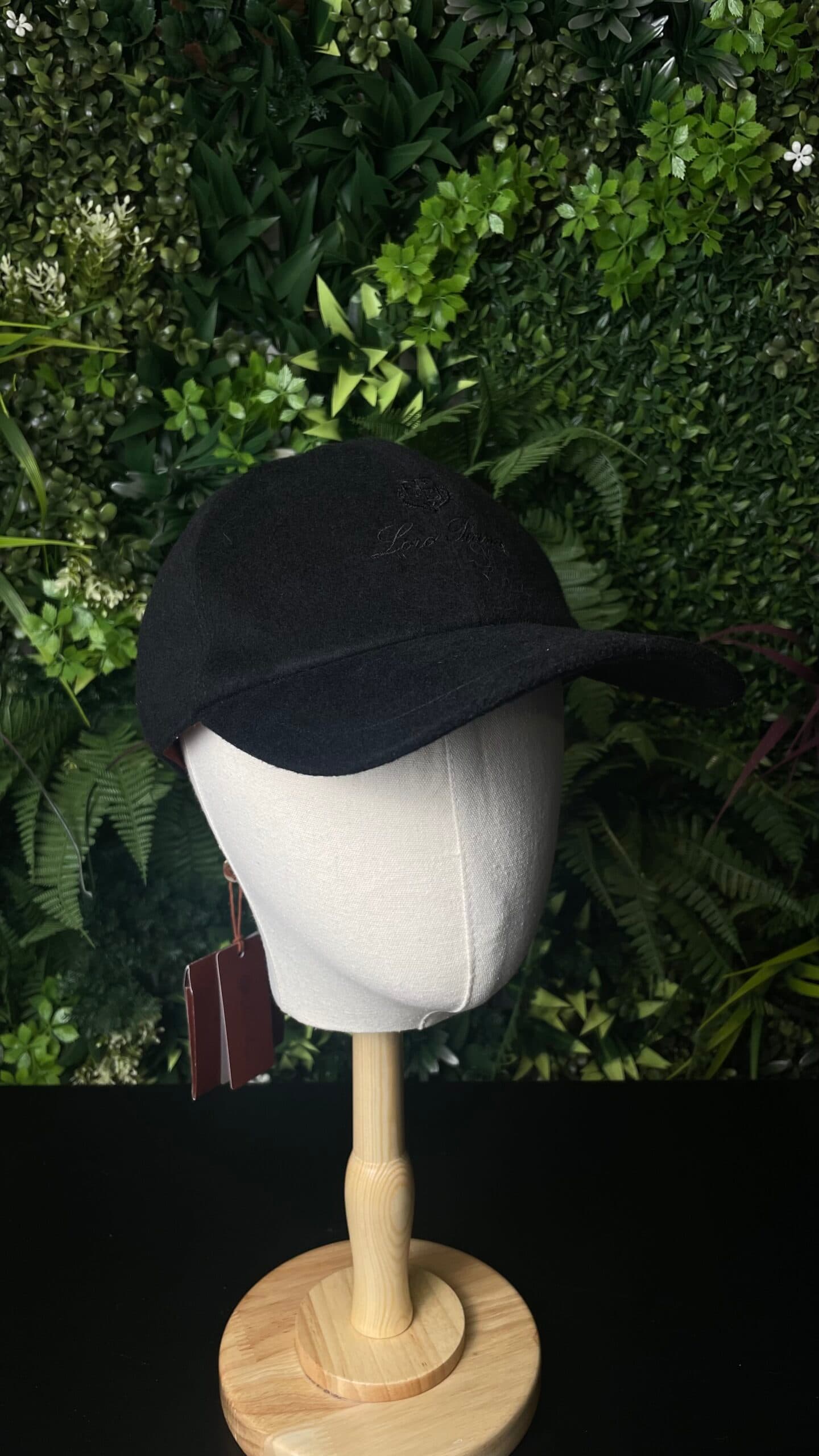 Loro Piana Wool Logo Baseball Cap Black