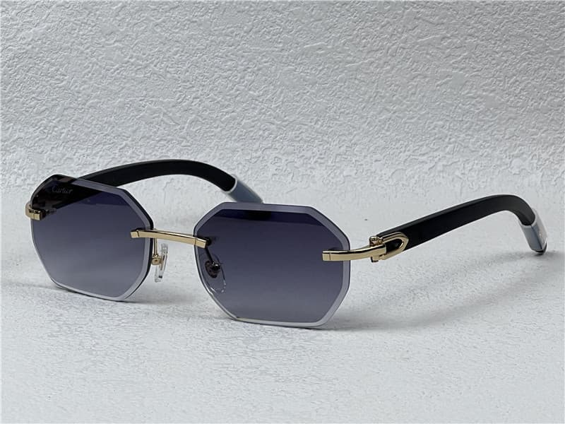 Cartier Buffalo Square Glasses Black Gold