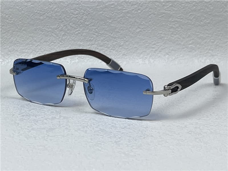 Cartier Buffalo Glasses Blue Silver