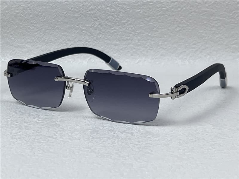 Cartier Buffalo Glasses Black Silver