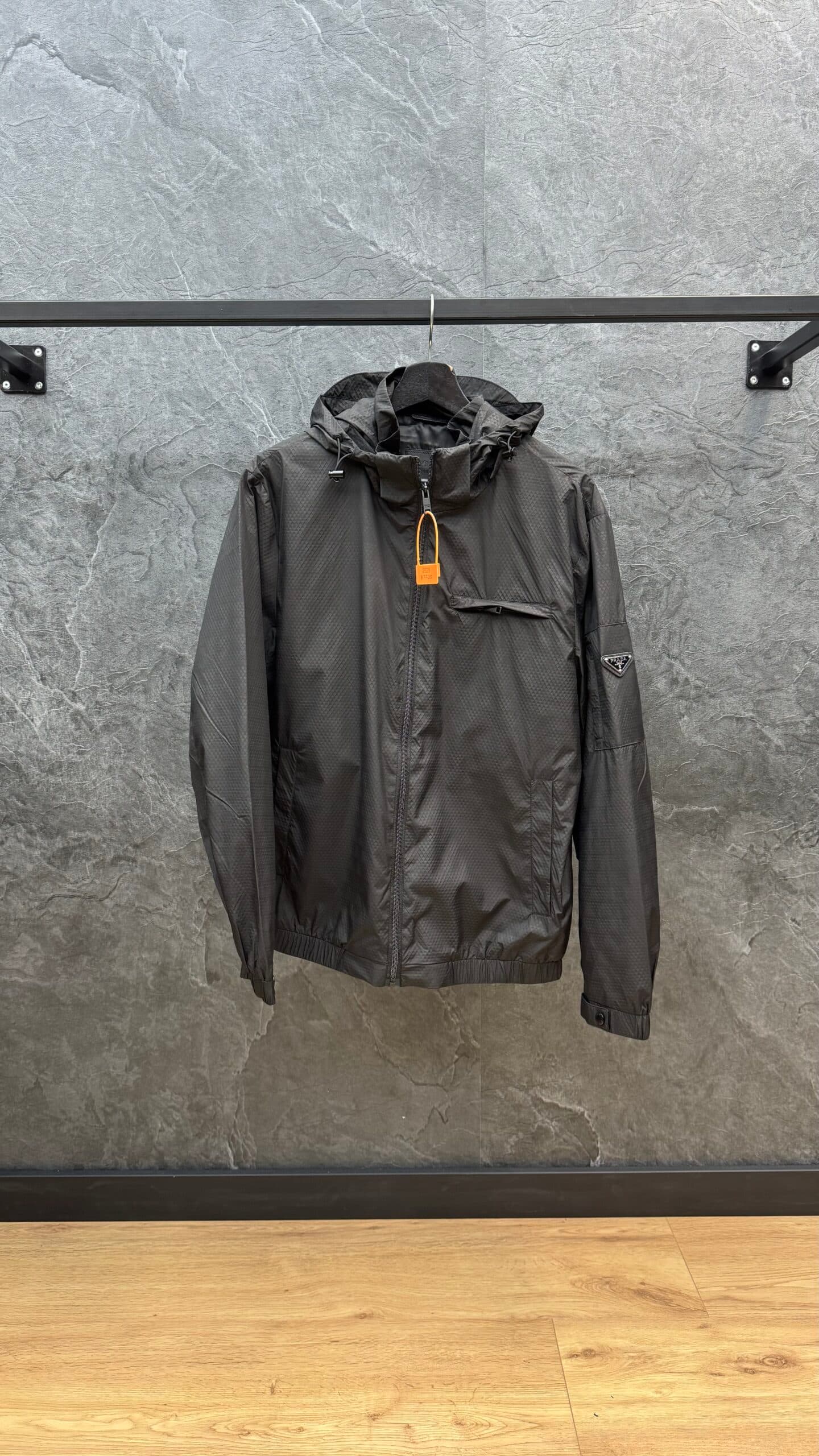 Prada Re-Nylon Triangle Jacket Black