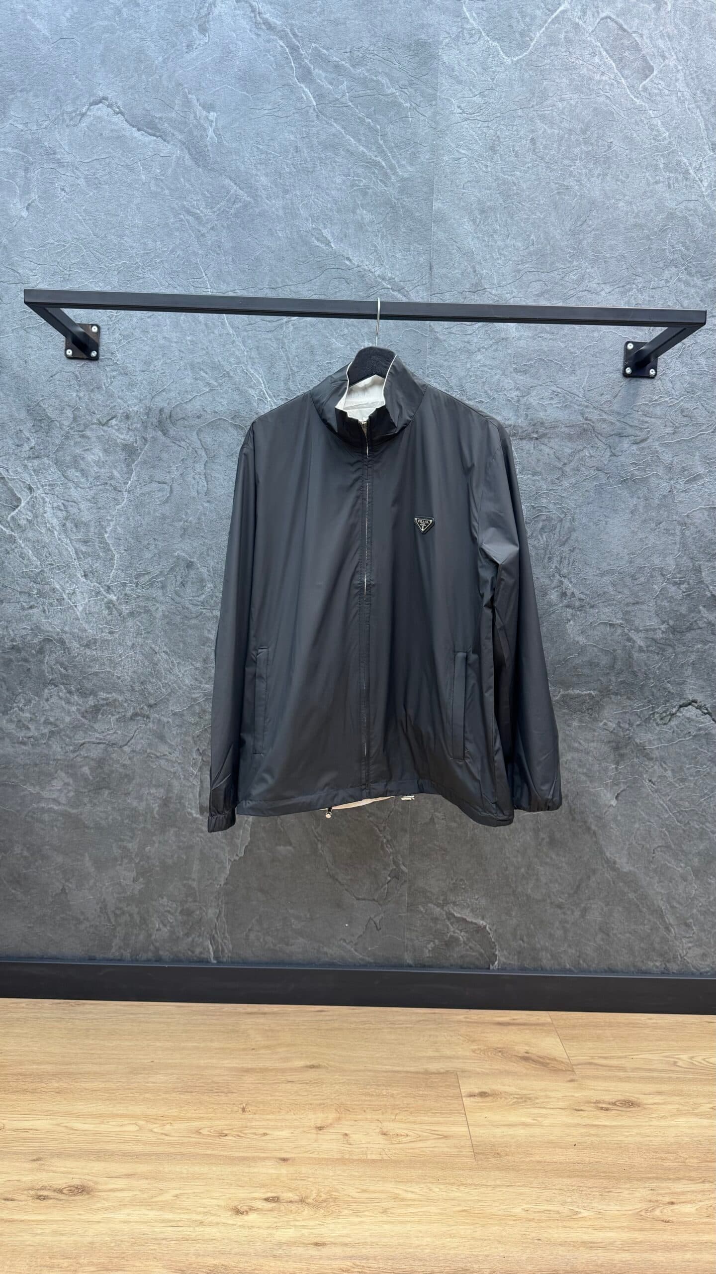 Prada Re-Nylon Reversible Jacket Grey/Black