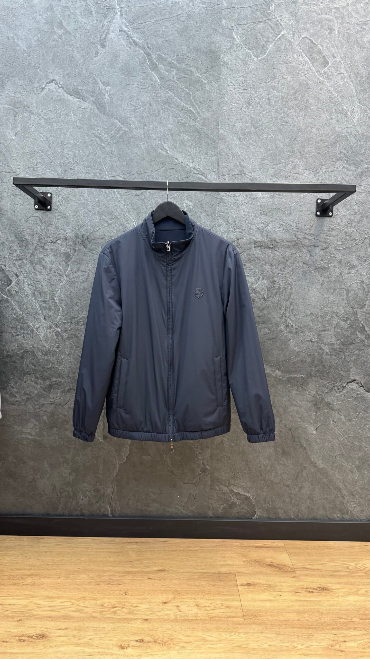 Loro Piana Windmate® Bomber Reversible Jacket Navy Blue