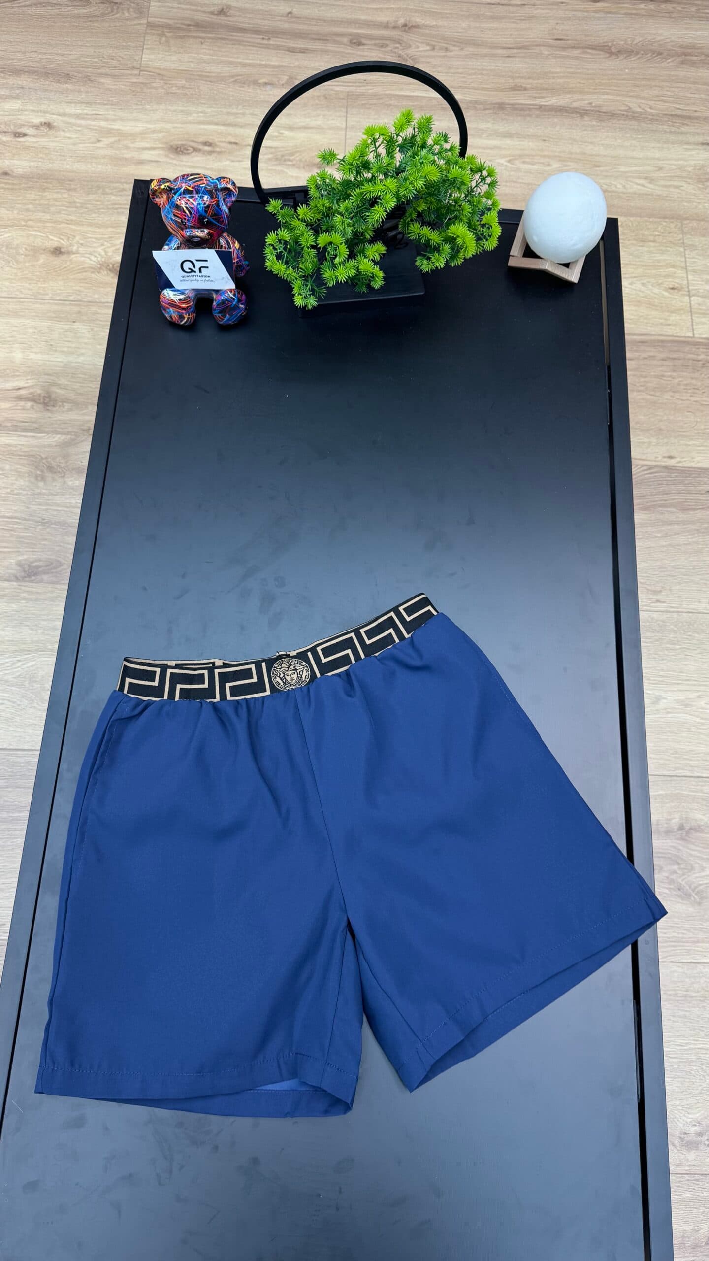 Versace Greca Swim Short Navy Blue