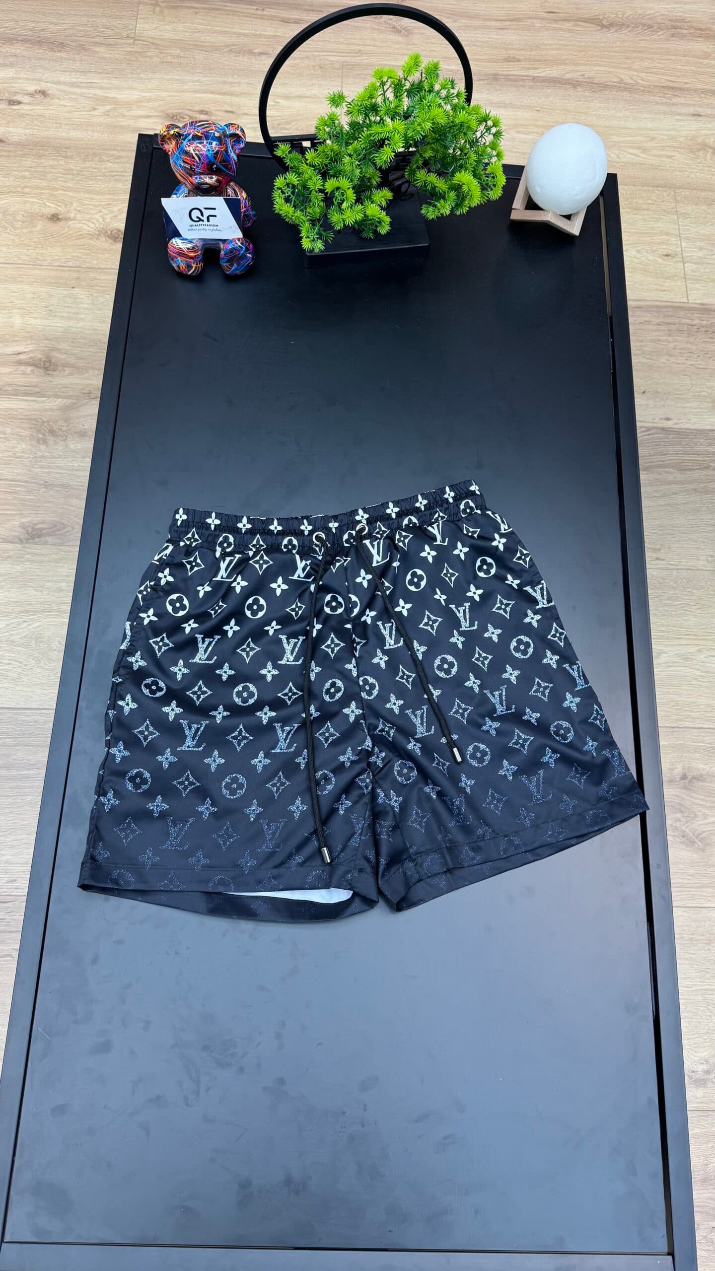Louis Vuitton Trunk Monogram Swim Shorts Black