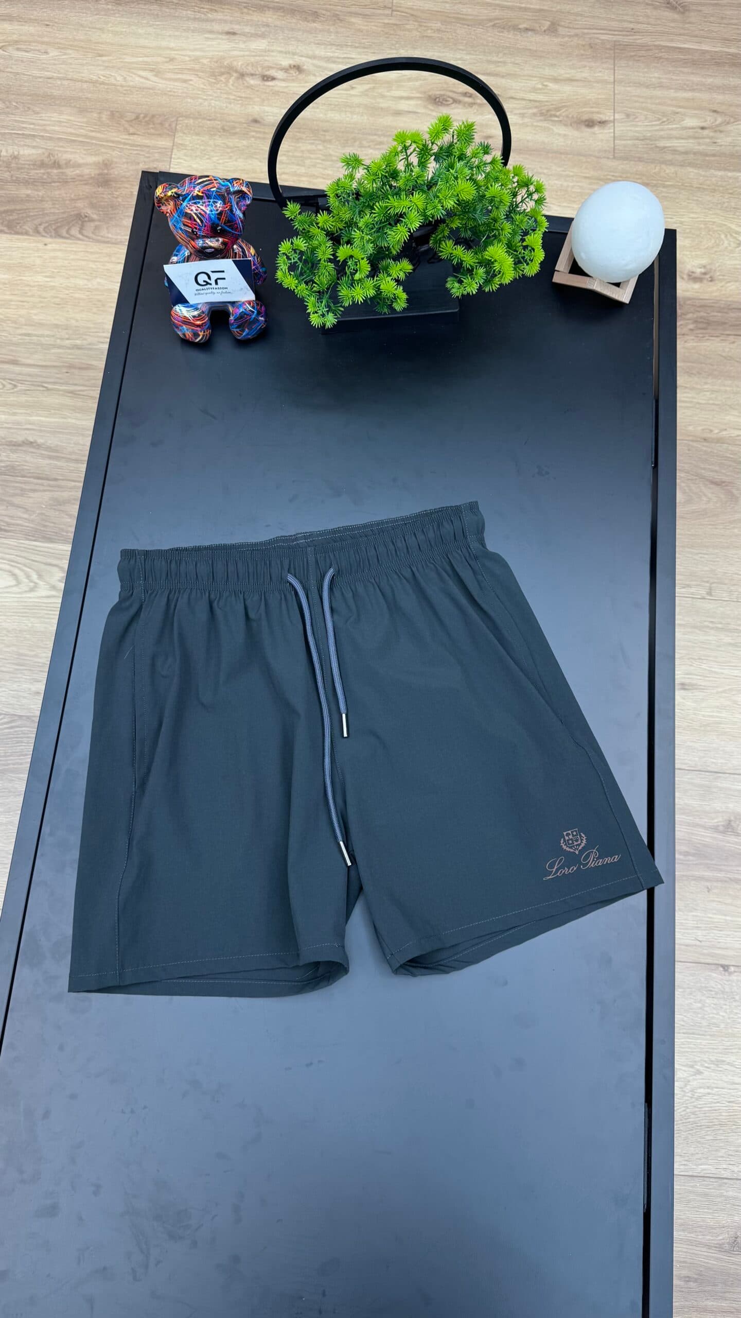 Loro Piana Logo Swim Short Antracite