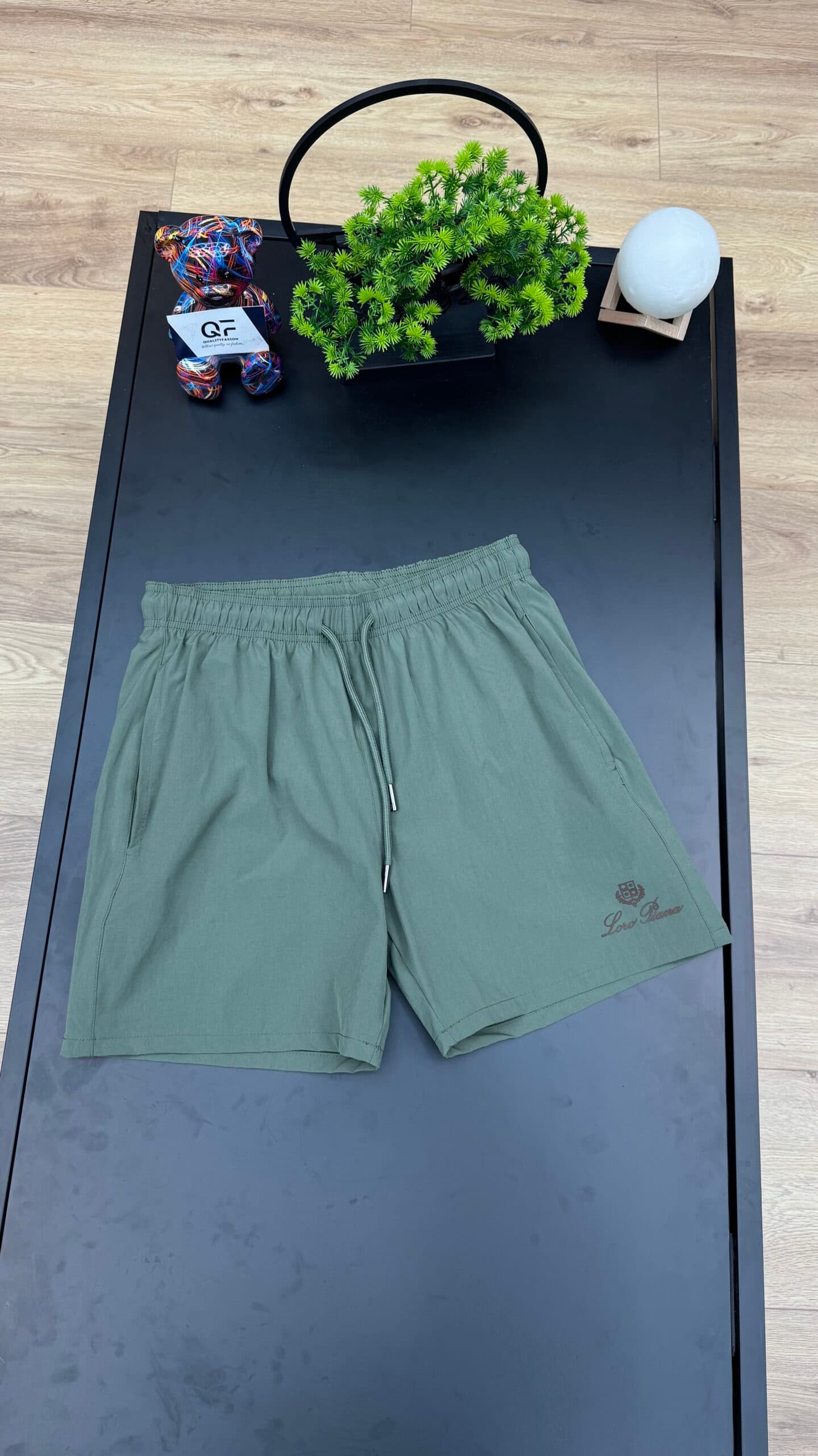 Loro Piana Logo Swim Short Khaki