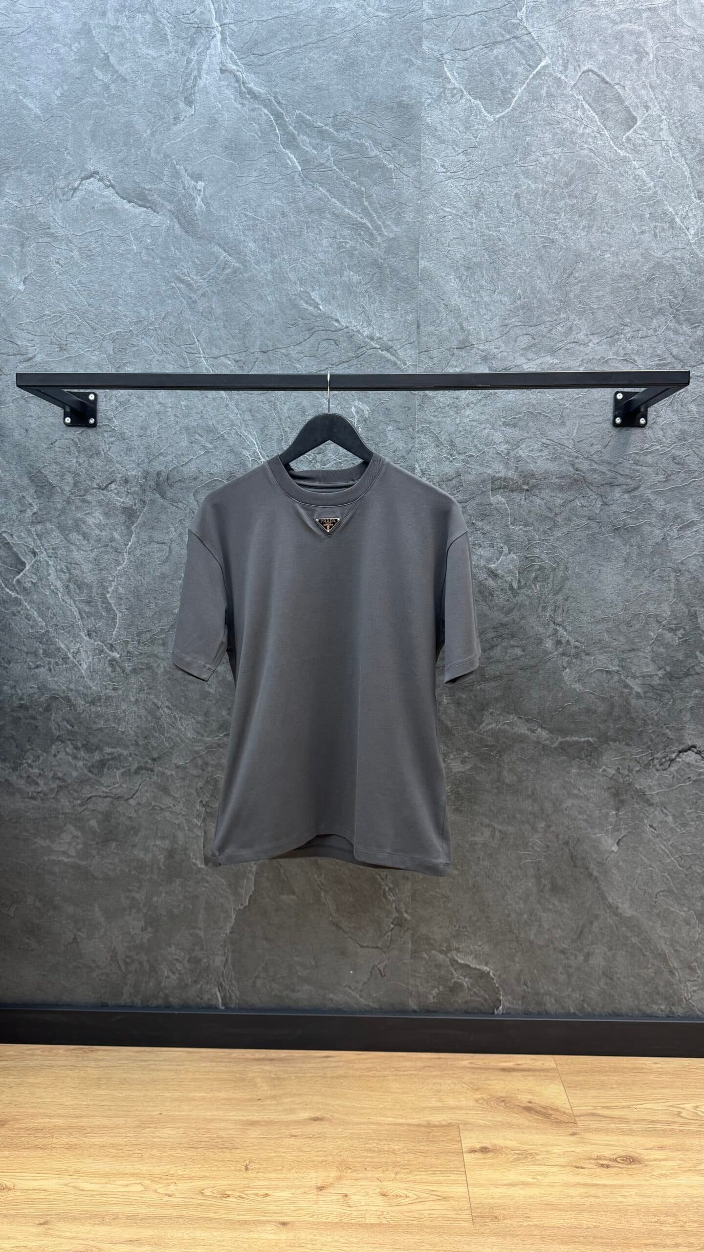 Prada T-shirt Front Logo Antracite