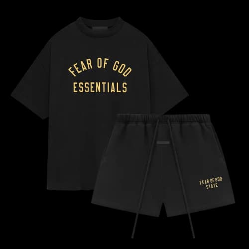 Essentials Fear Of God Black Heathe Summer Set