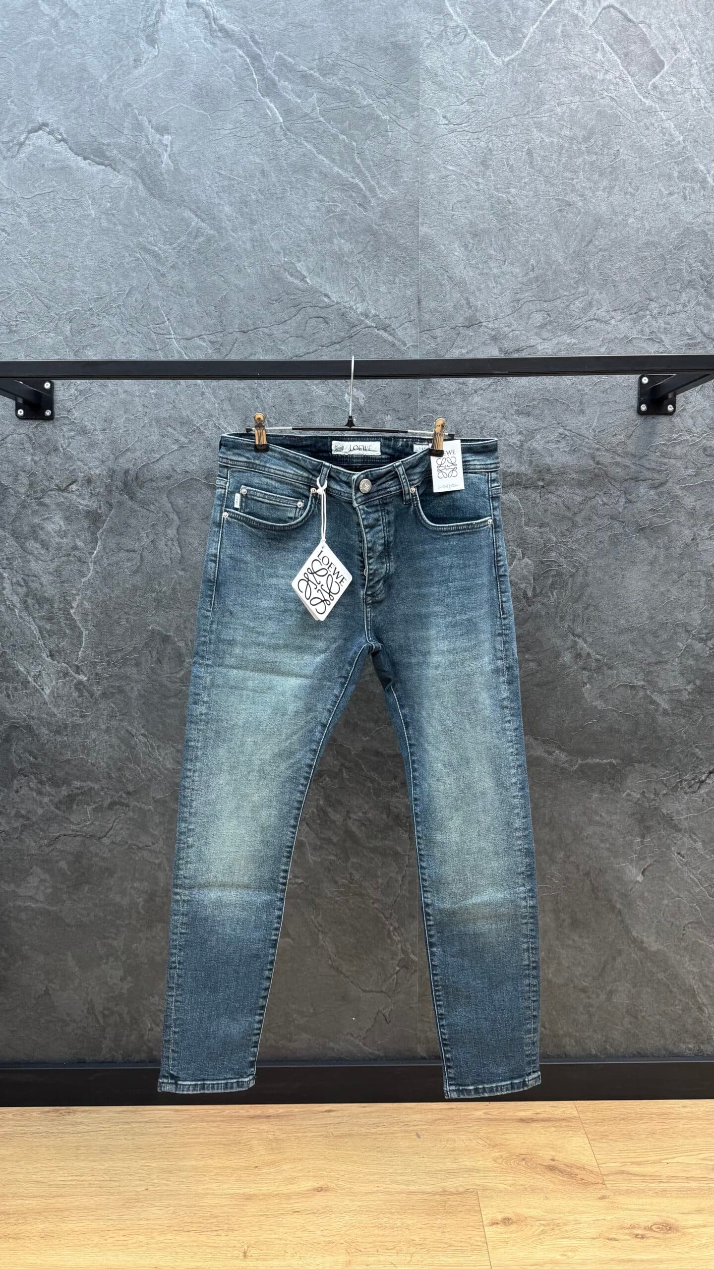 Loewe Logo Slim Fit Jeans Blue Tint