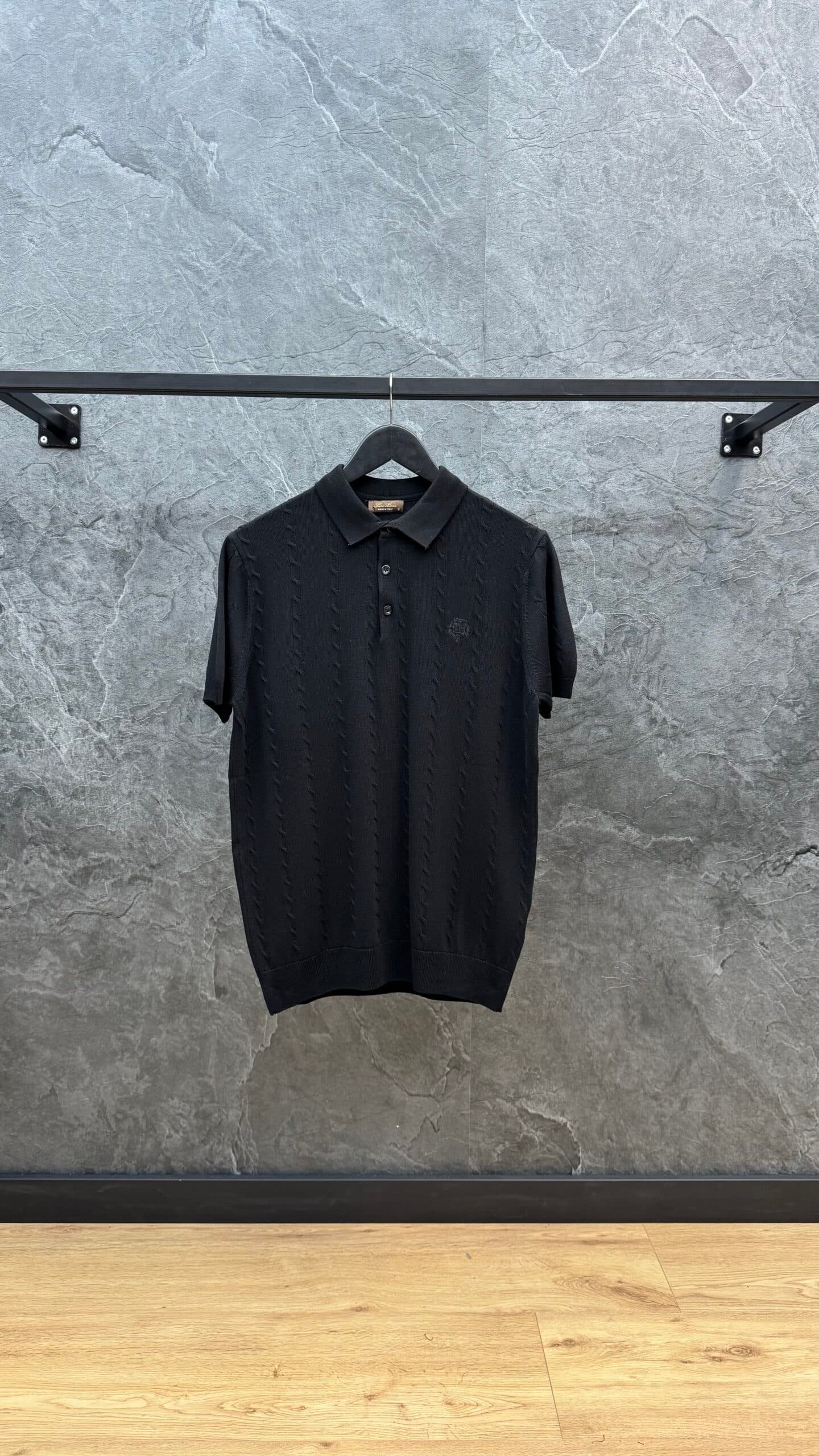 Loro Piana Chevron Polo Black