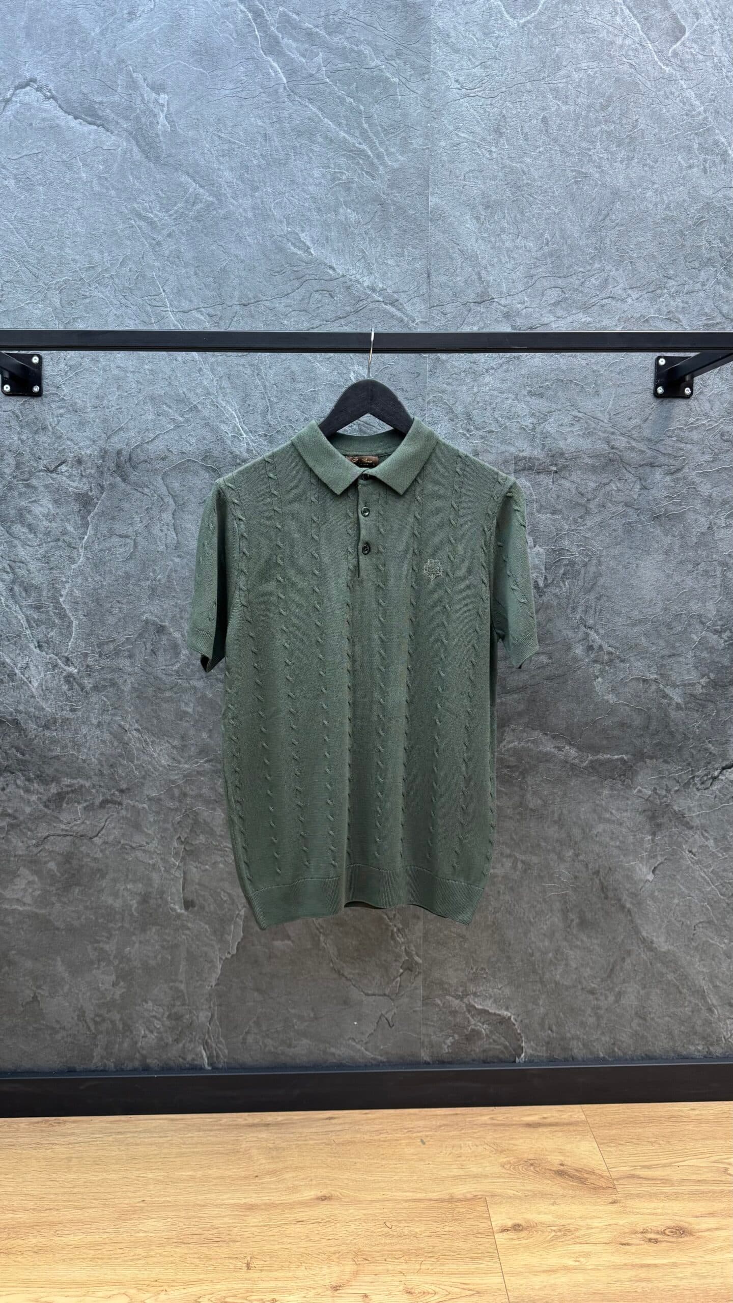 Loro Piana Chevron Polo Khaki