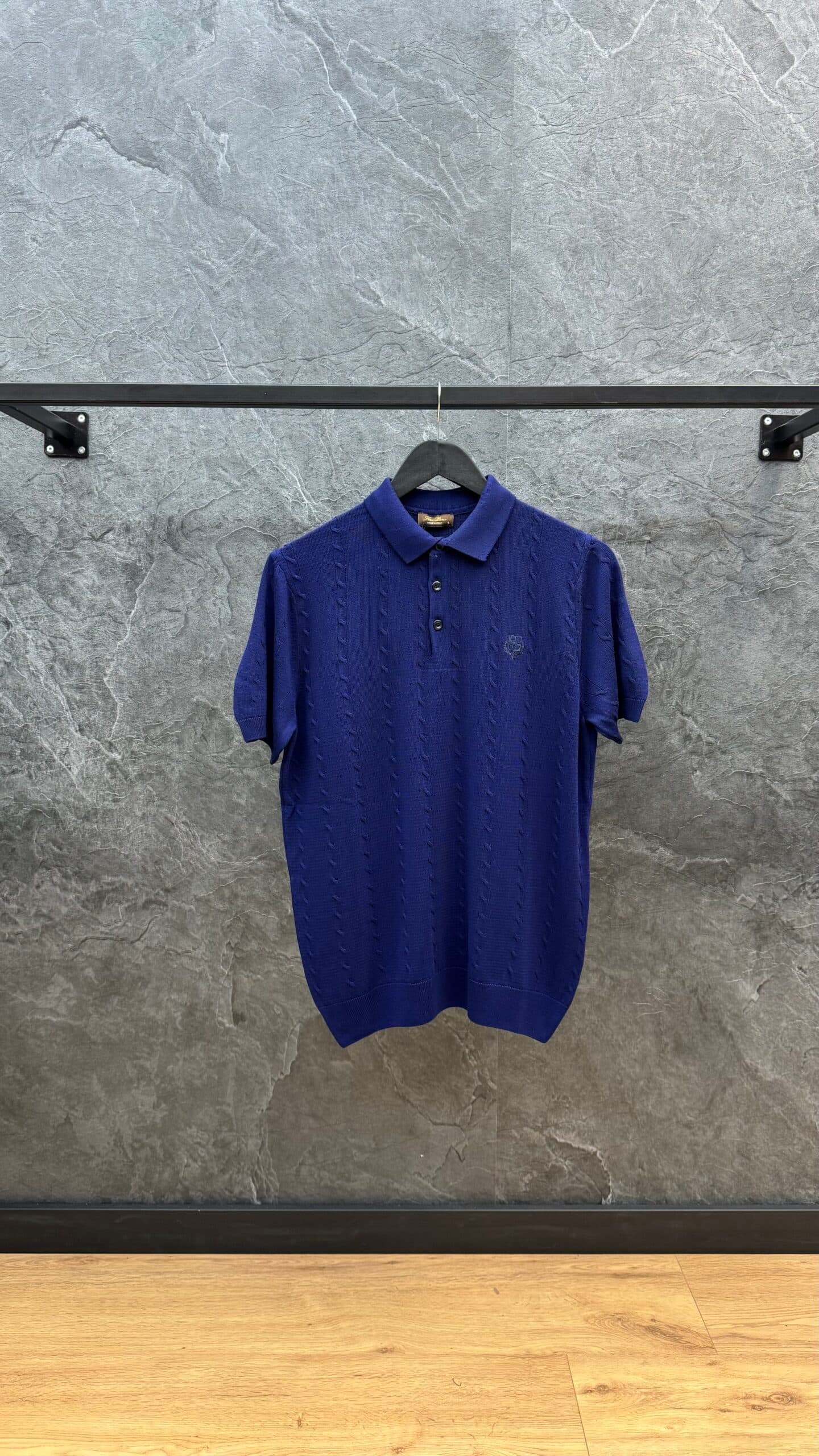 Loro Piana Chevron Polo Navy Blue