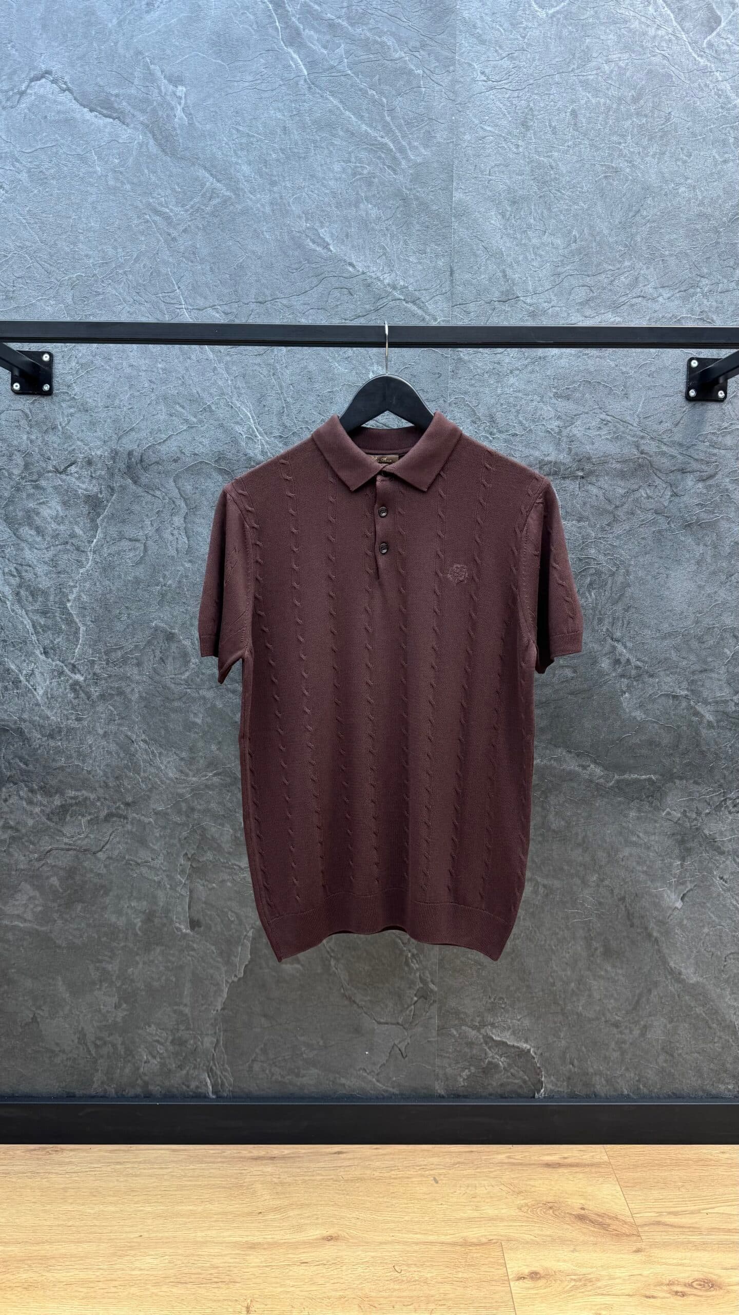 Loro Piana Chevron Polo Bordeaux