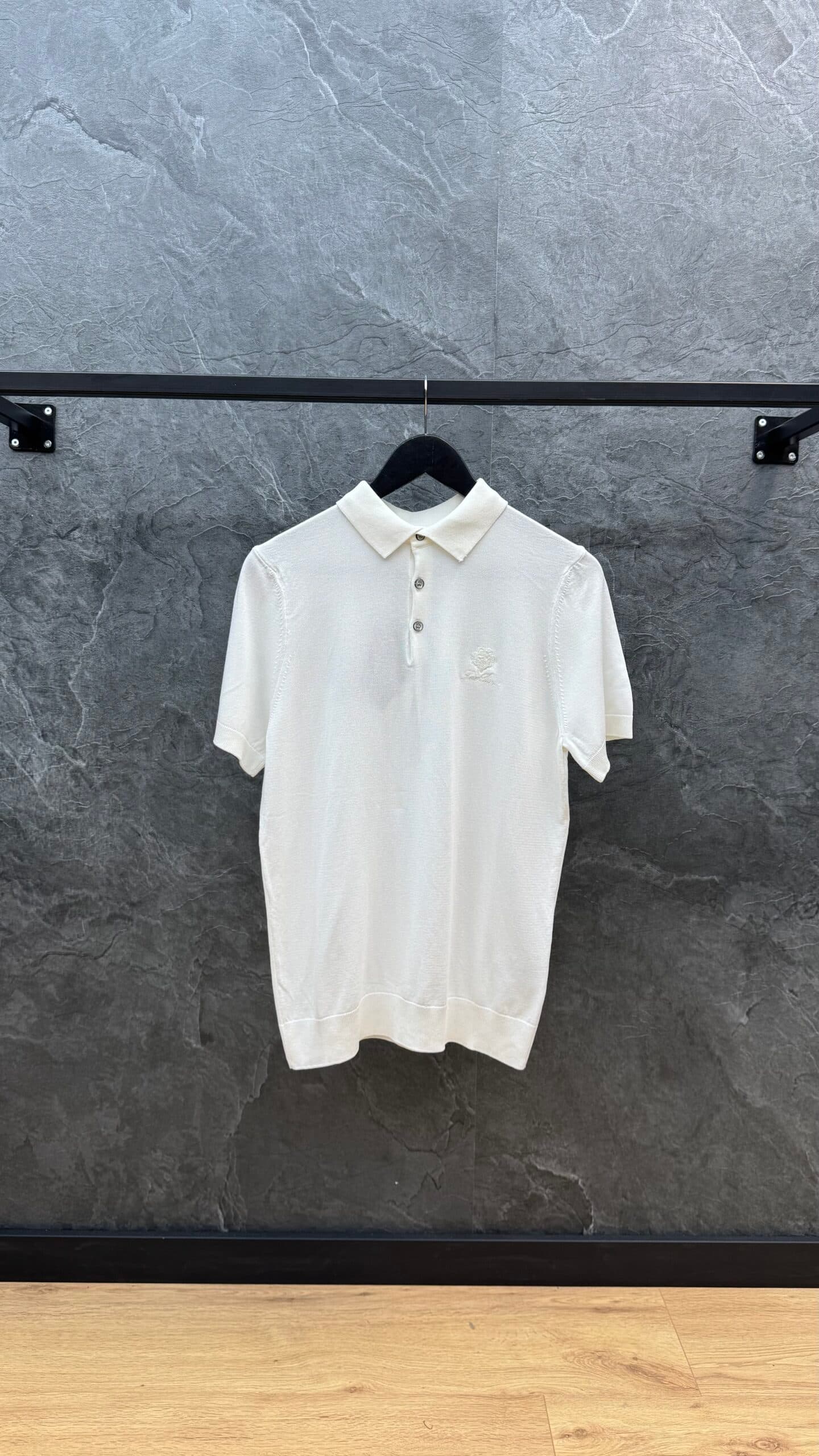 Loro Piana Knitted Polo White