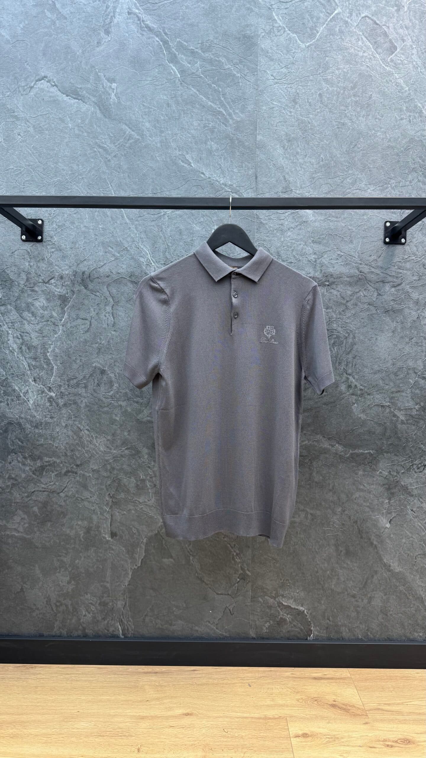 Loro Piana Knitted Polo Antraciet