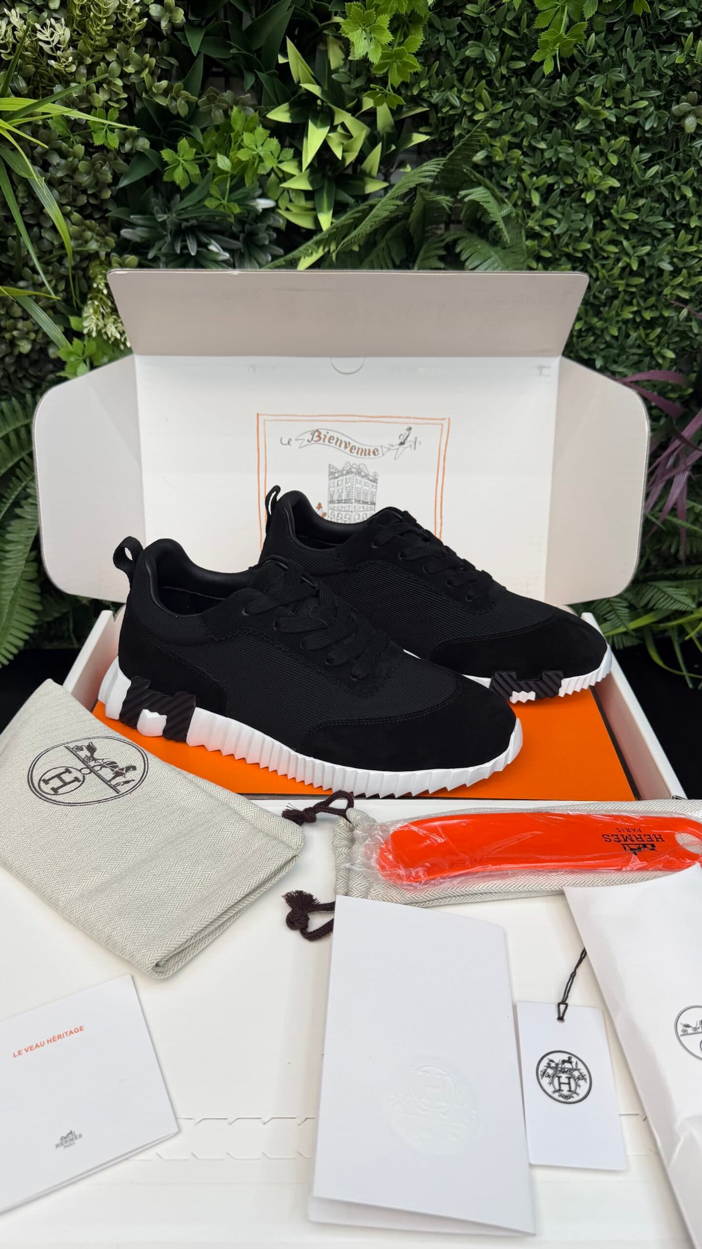 Hermes Bouncing Sneaker Black White Sol