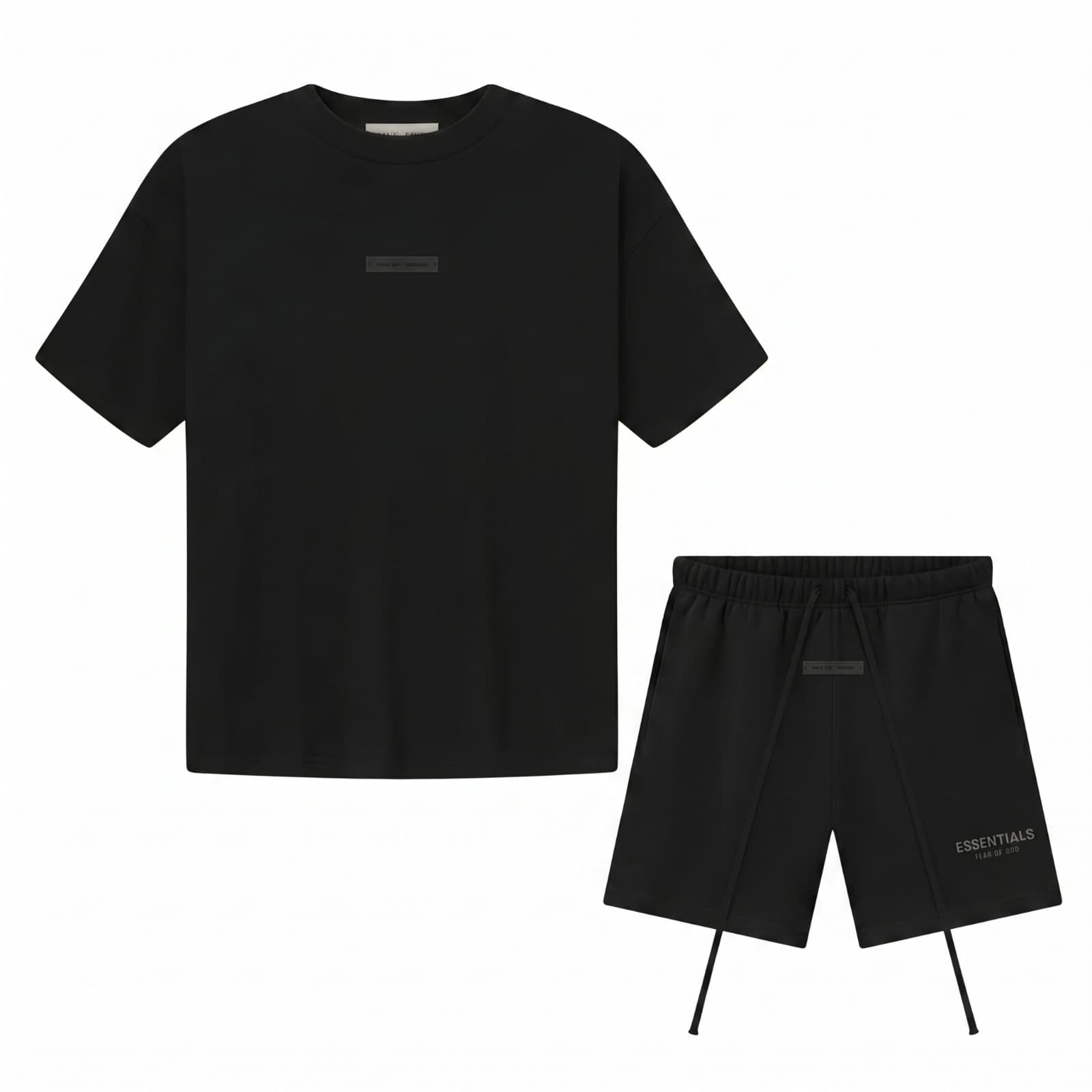 Essentials Fear Of God Jet Black Summer Set