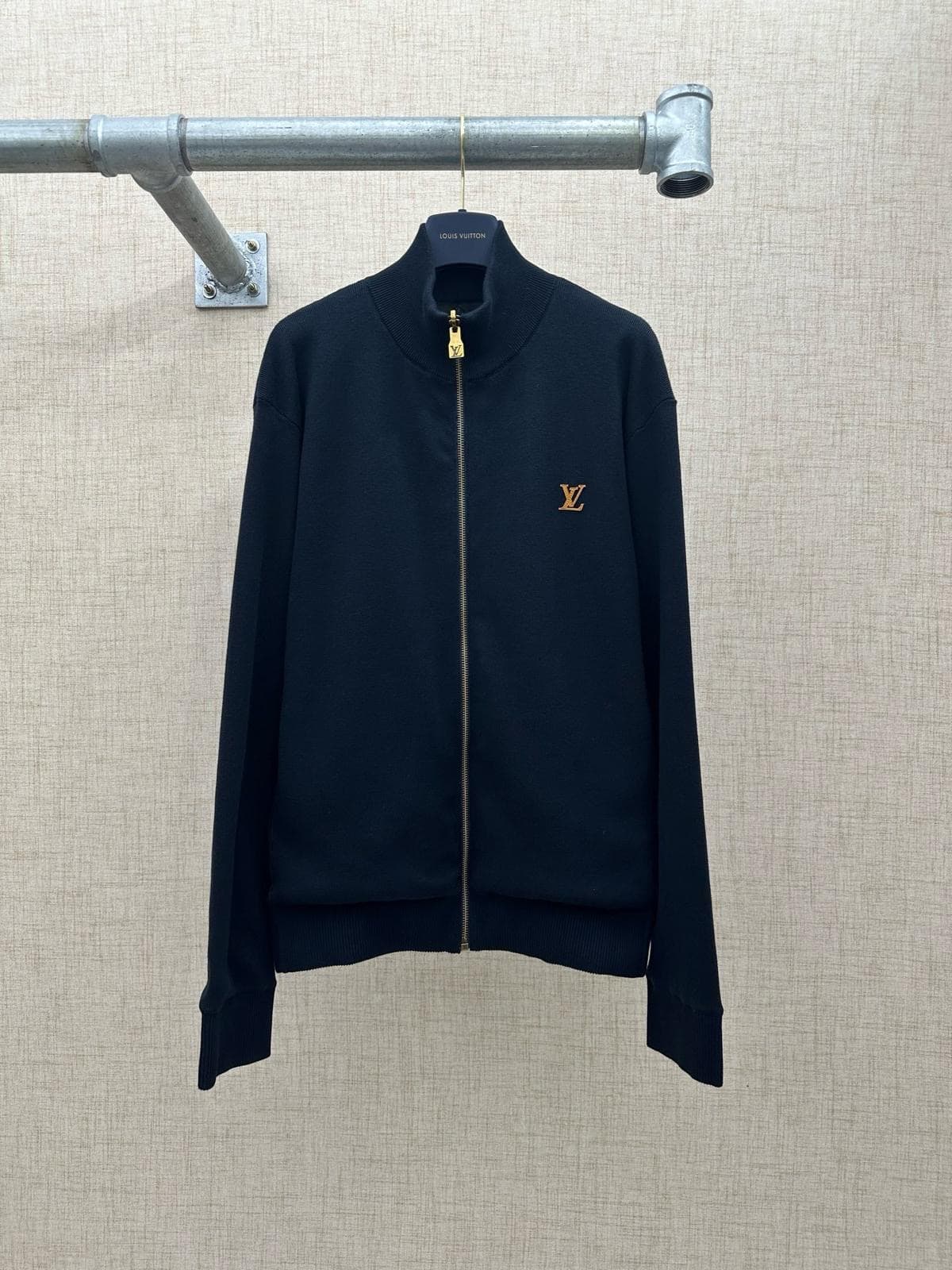 Louis Vuitton Reversible Zippered Hoodie With Signature Navy Blue