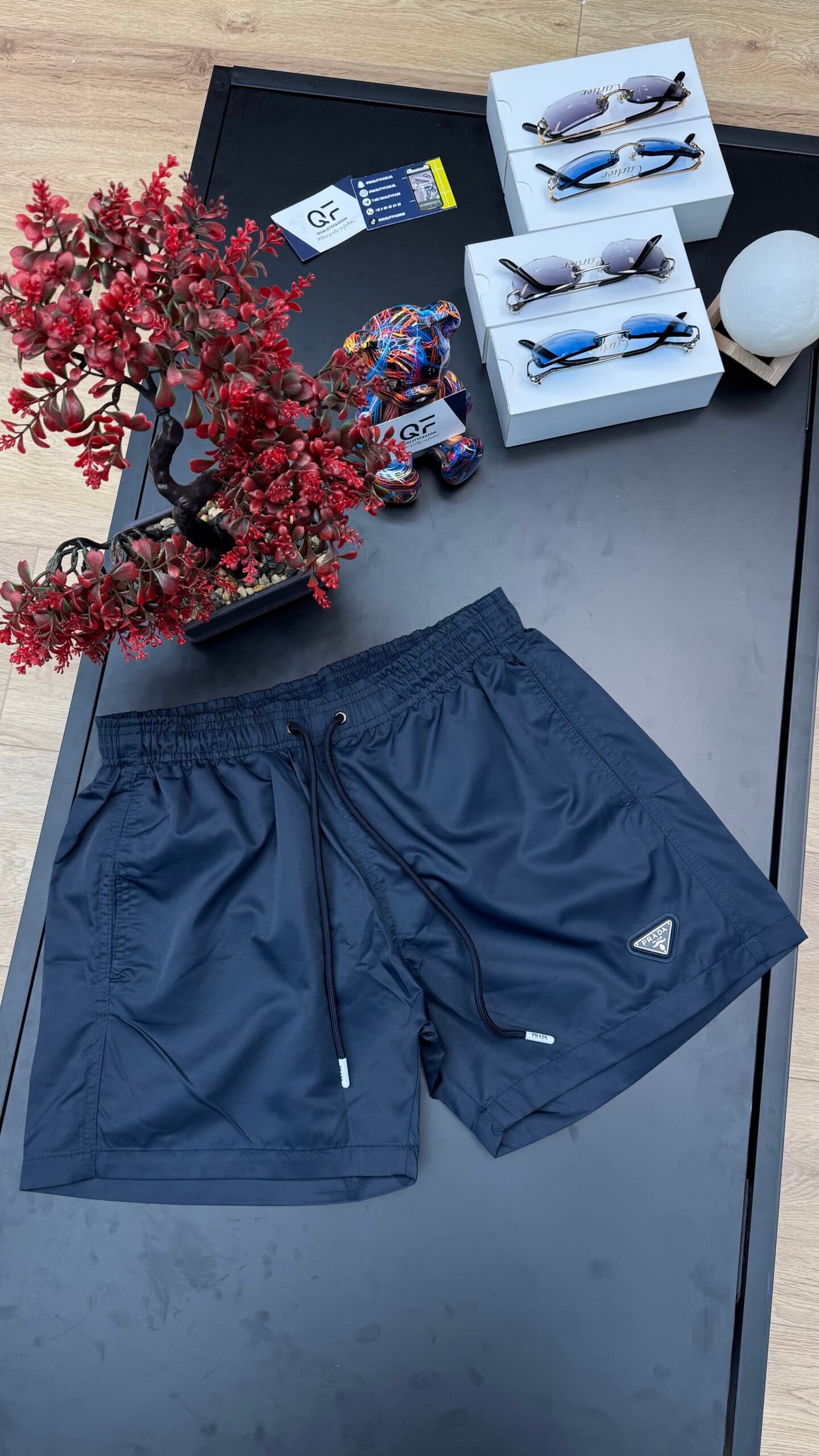 Prada Re-Nylon Swim Short Navy Blue