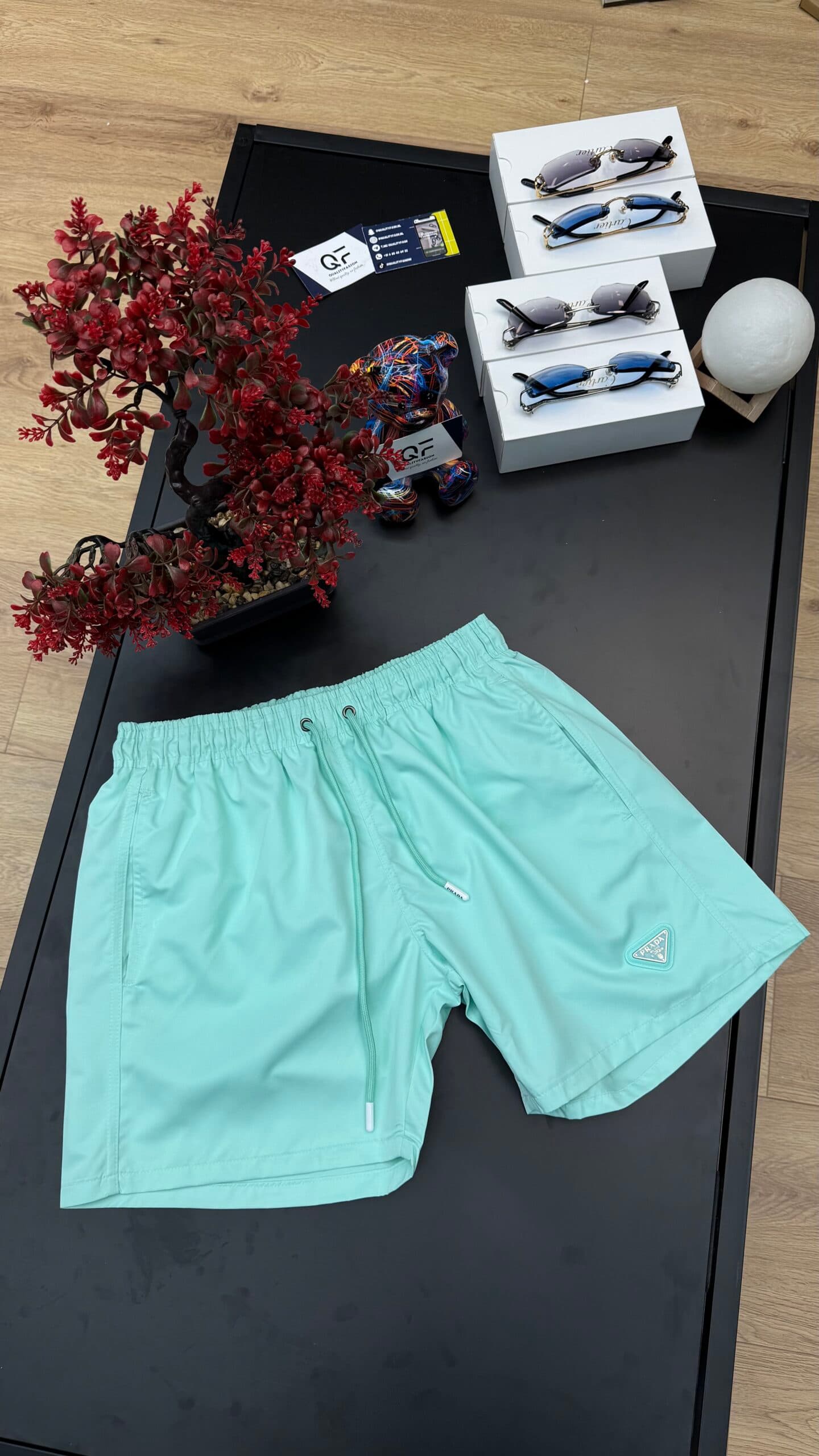 Prada Re-Nylon Swim Short Turqoise