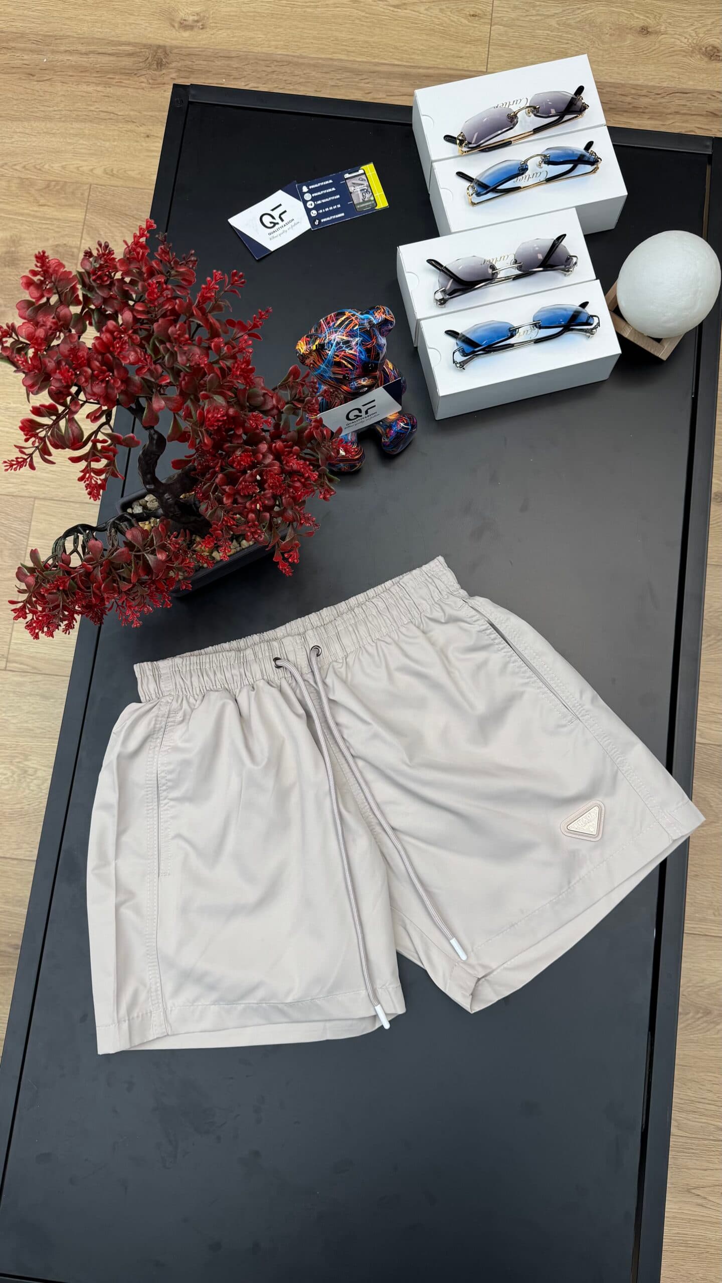 Prada Re-Nylon Swim Short Beige