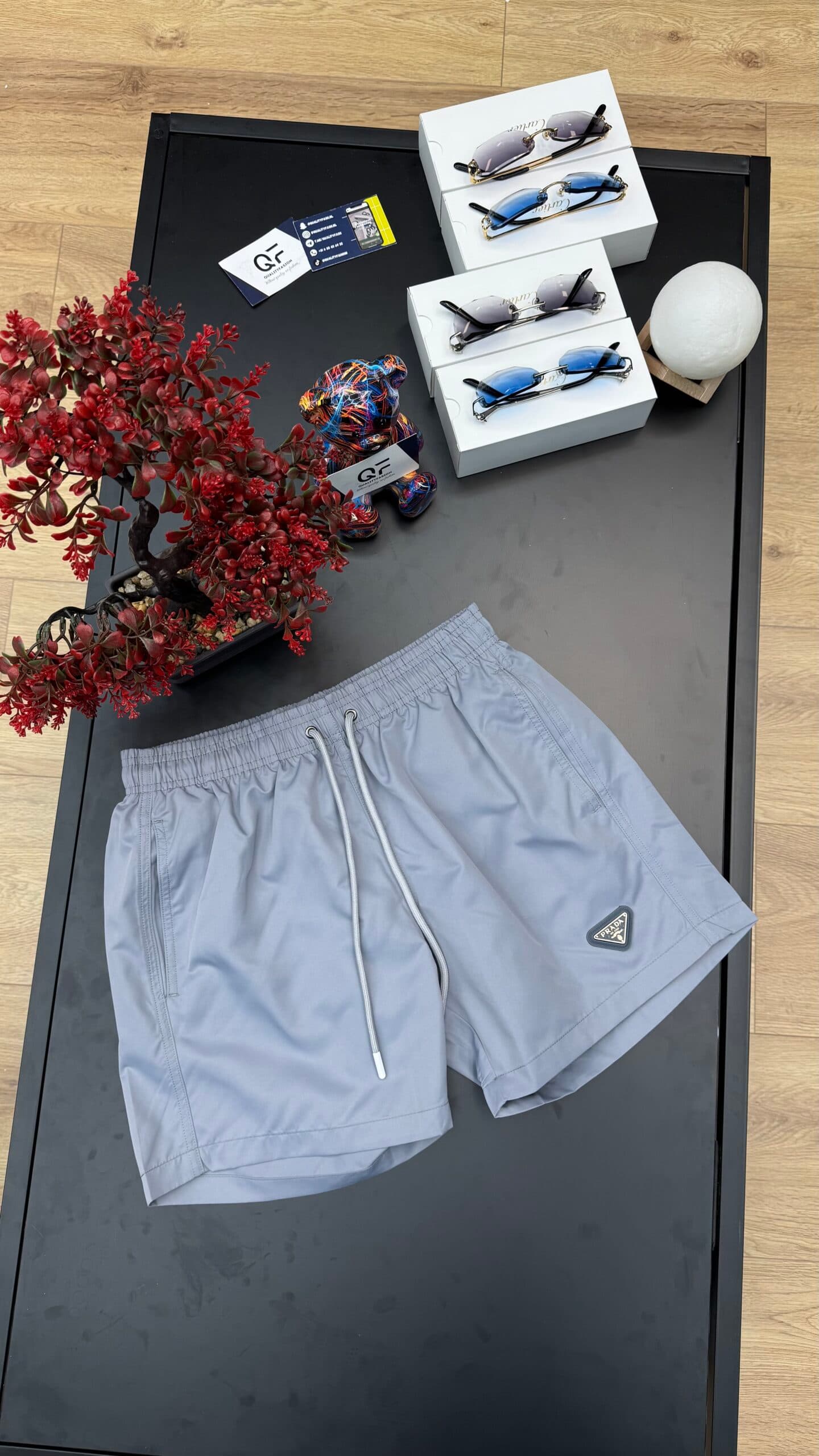 Prada Re-Nylon Swim Short Grey
