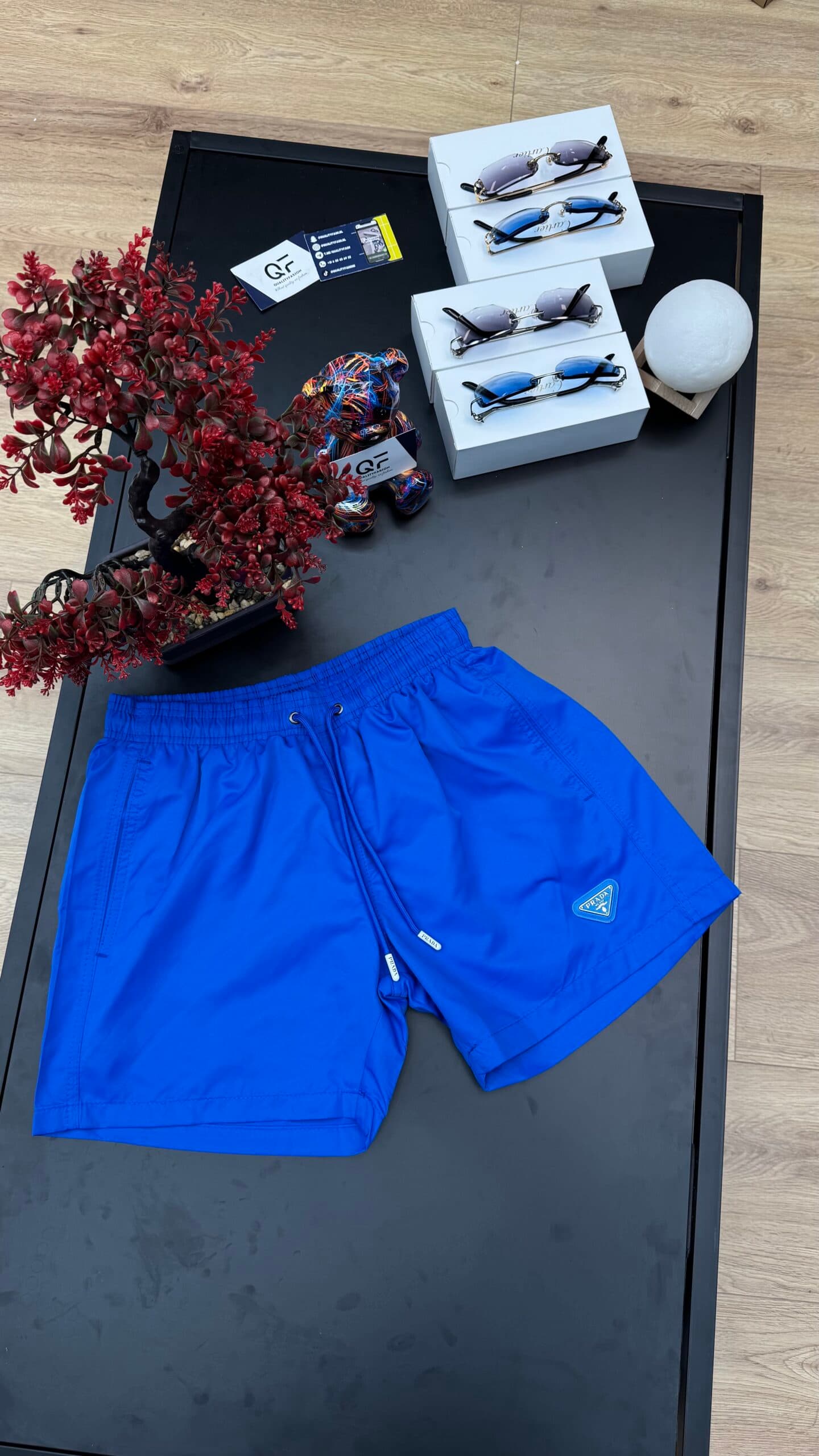 Prada Re-Nylon Swim Short Ocean Blue