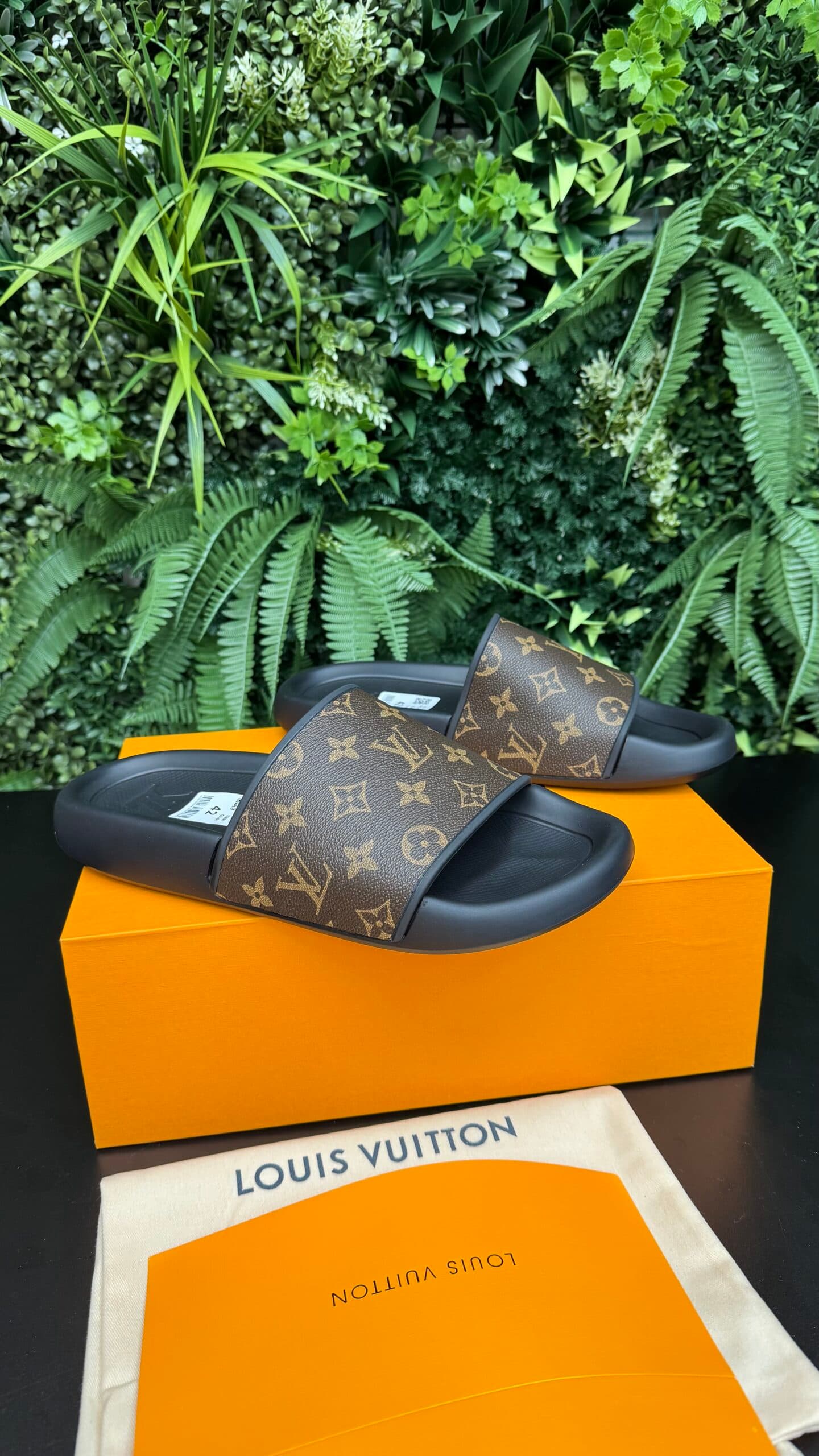 Louis Vuitton Waterfront Monogram Slides Brown