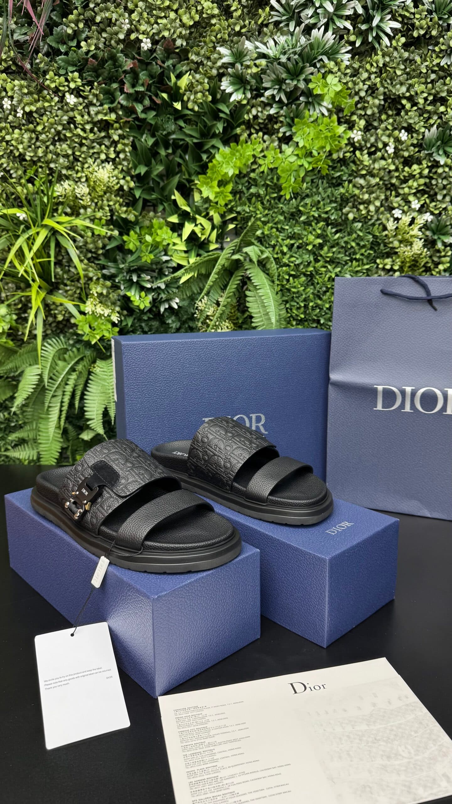 Dior Oblique Leather Sandal Black