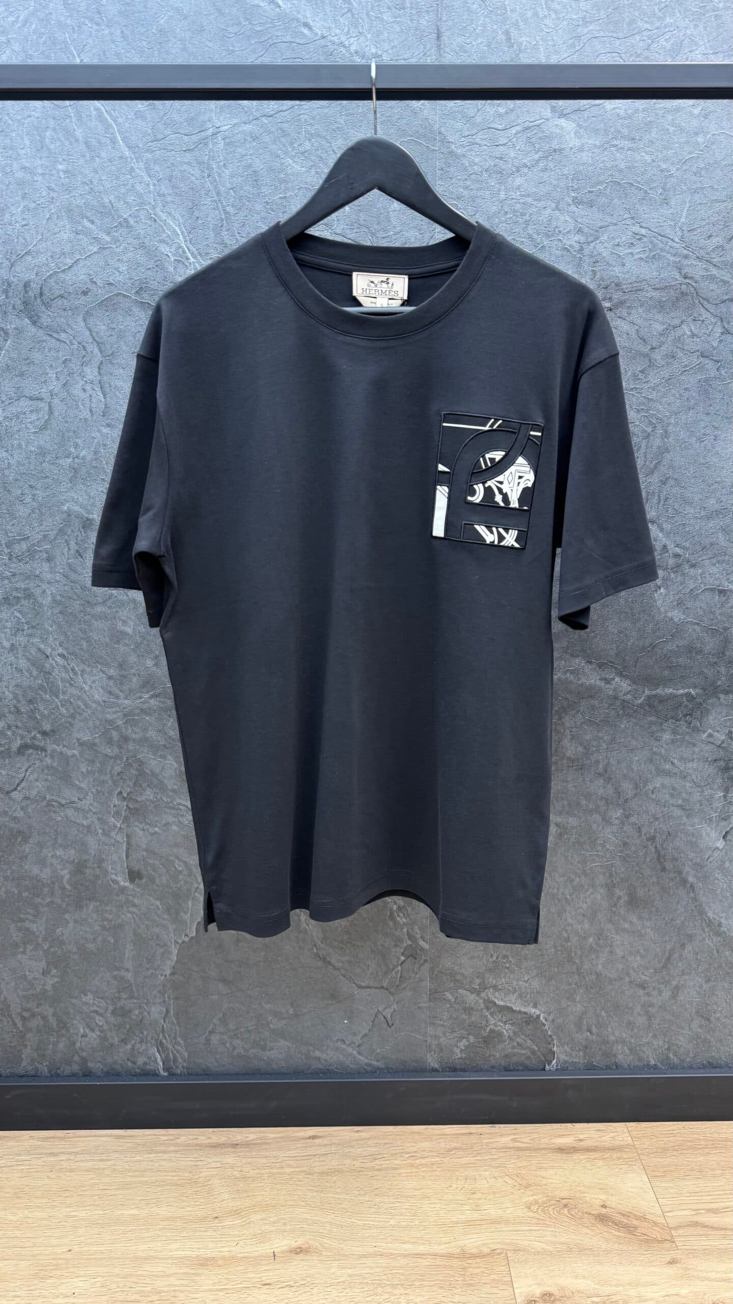 Hermes Ex-Libris Cotton T Shirt Black