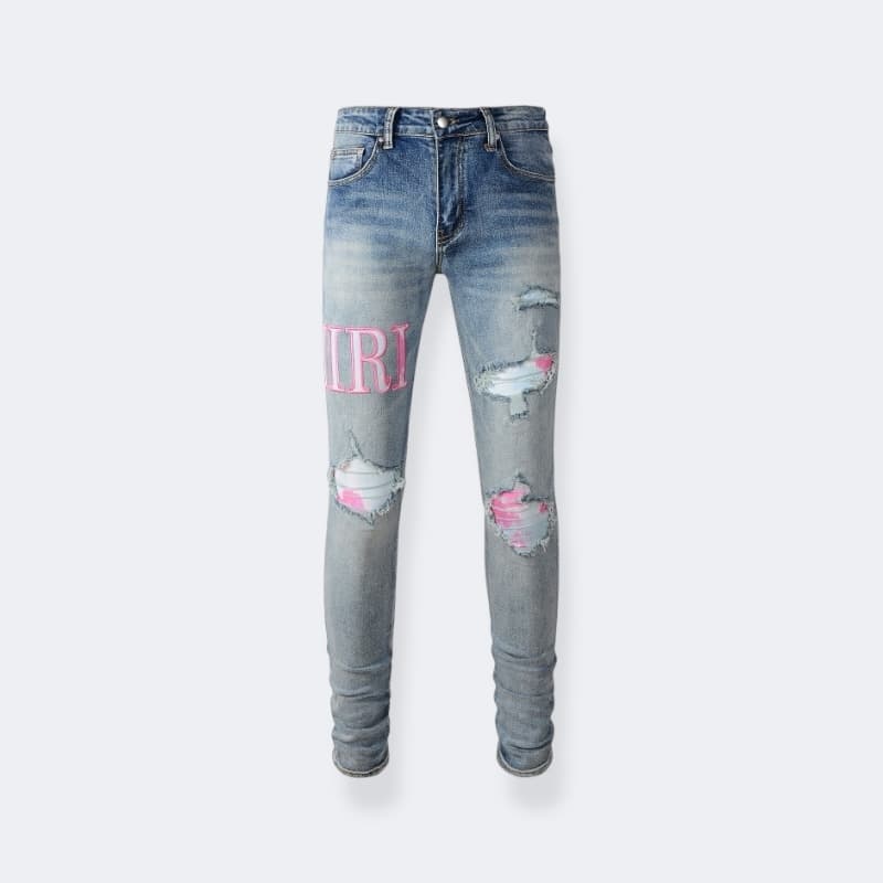 Amiri Jeans Pink Letter Jeans