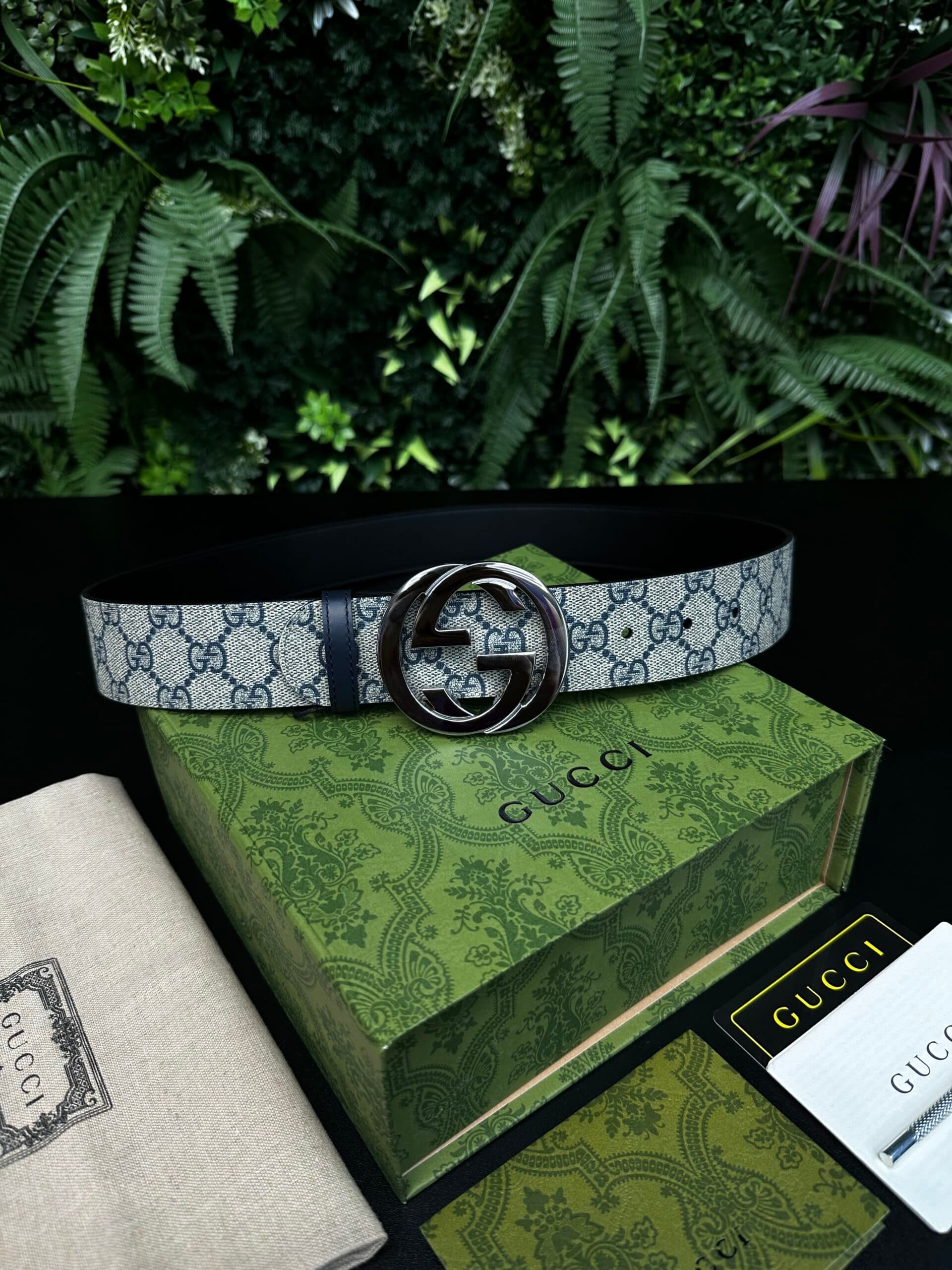 Gucci GG Supreme Belt Blue