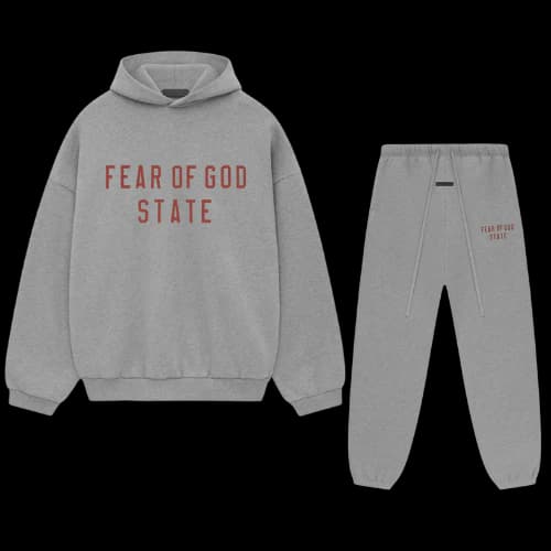 Essentials Fear Of God State Tracksuit Dark Heathe